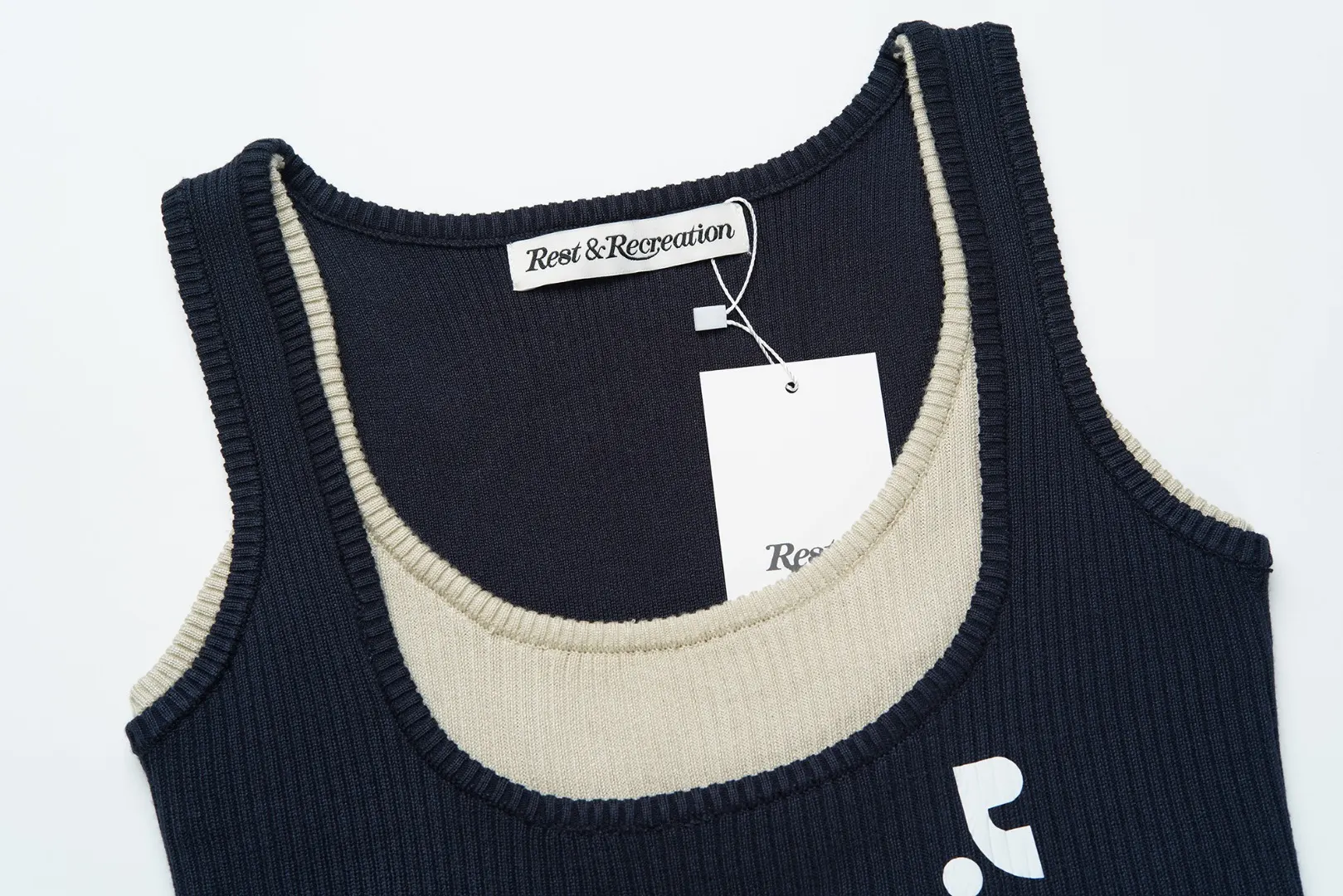 Layered Ribbed Knit Tank Top D4515992 — view 3