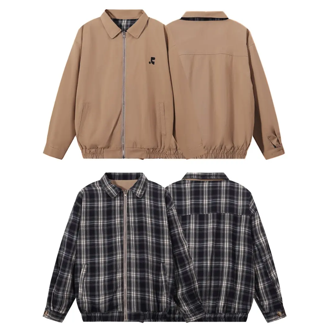 Reversible Plaid Harrington Jacket D11816012