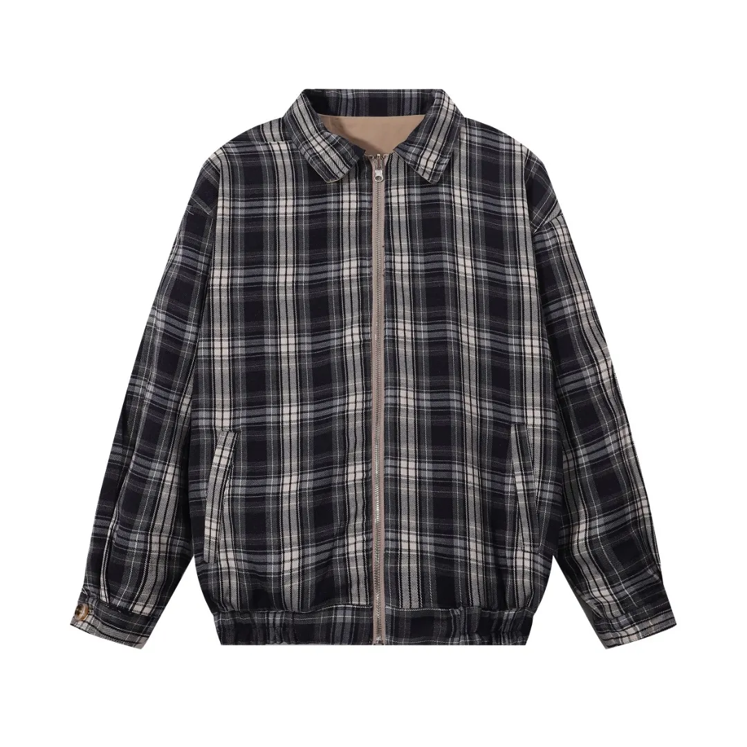 Reversible Plaid Harrington Jacket D11816012 — view 4