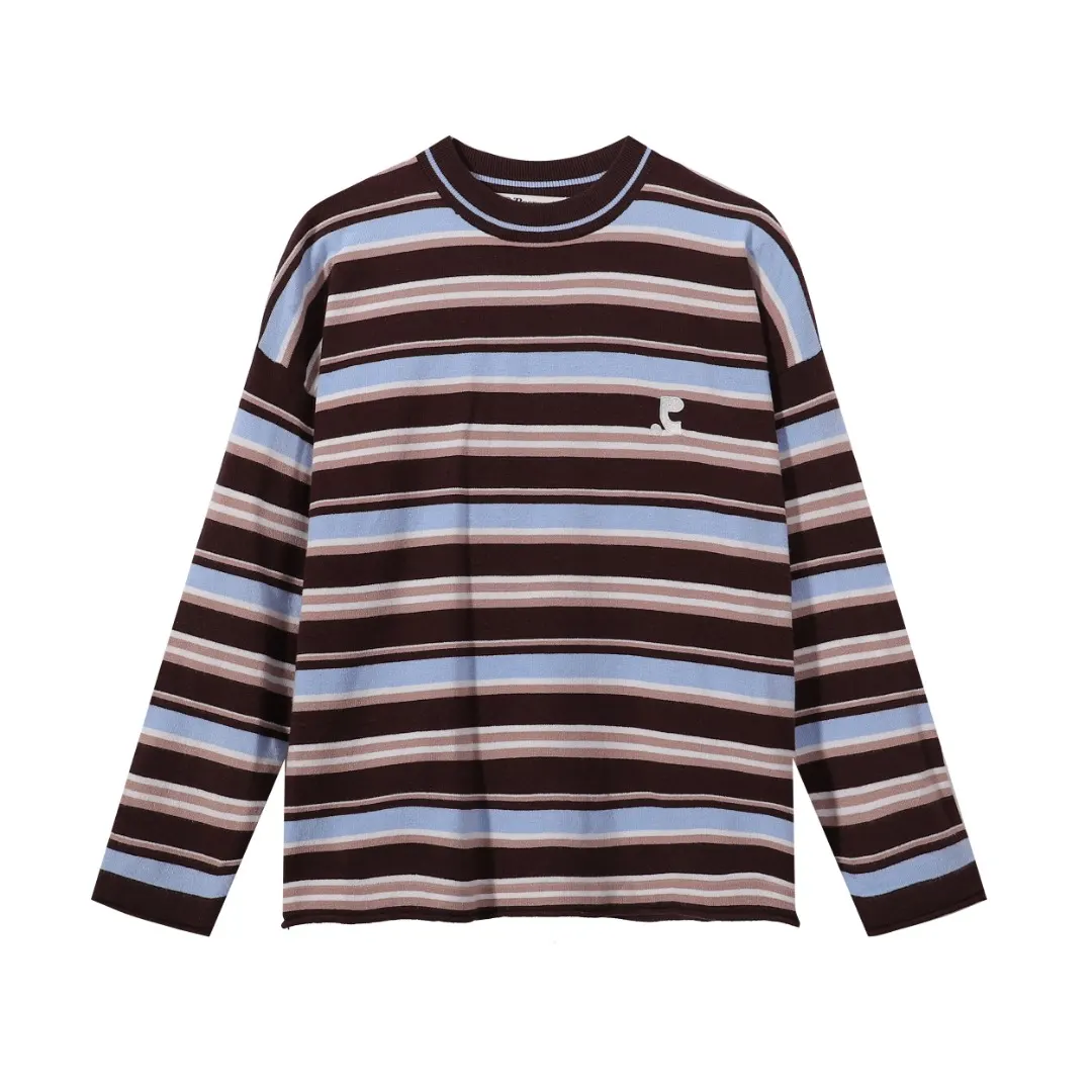 Striped Long-Sleeve Cotton T-Shirt D7516010 — view 2