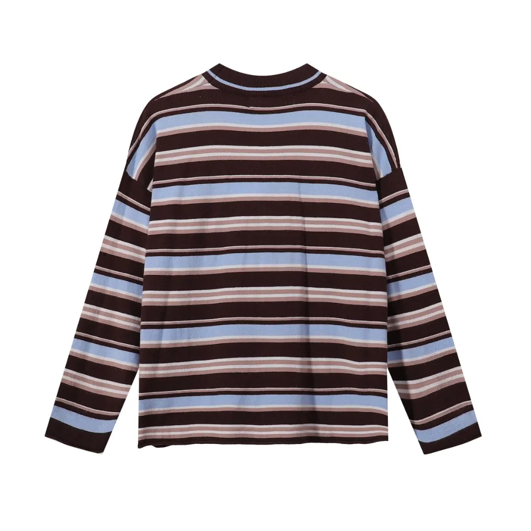 Striped Long-Sleeve Cotton T-Shirt D7516010 — view 3