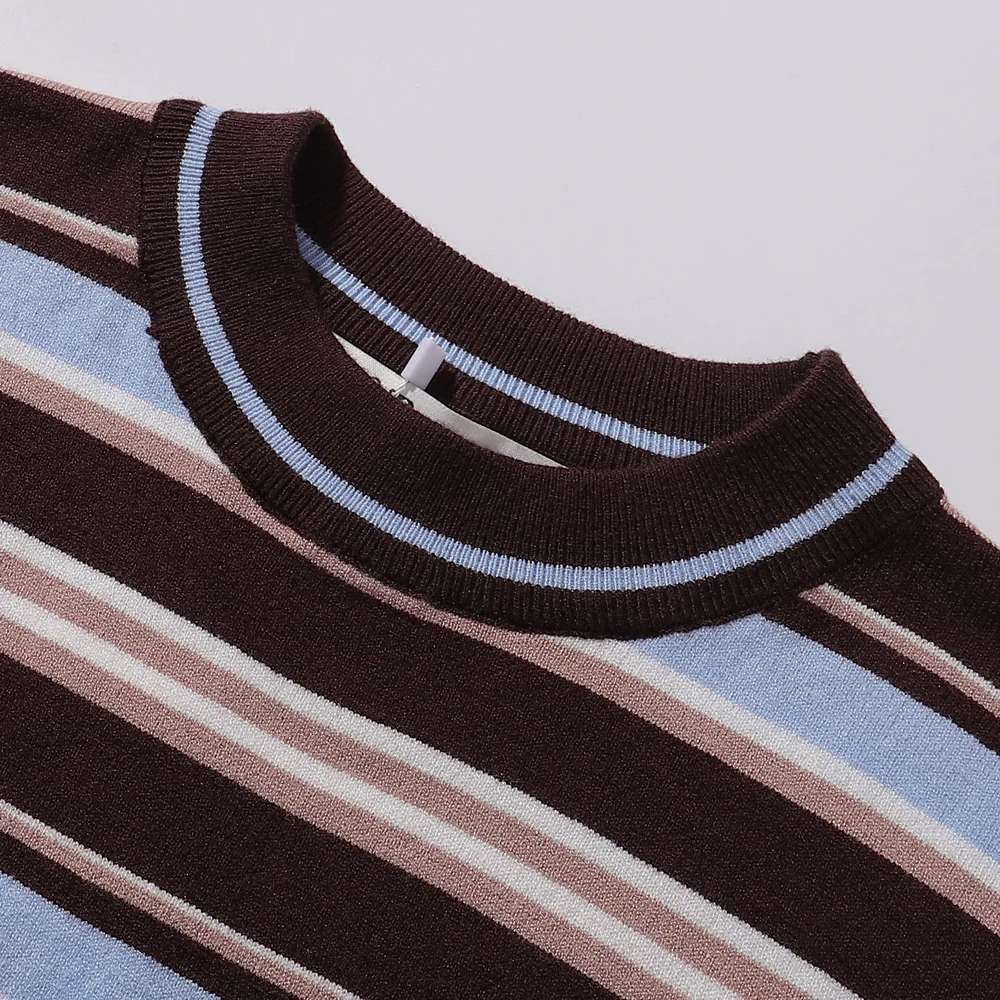 Striped Long-Sleeve Cotton T-Shirt D7516010 — view 4