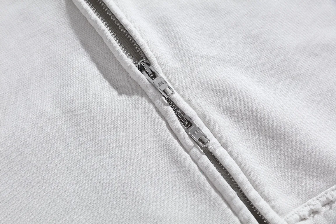 Distressed Logo Print Zip-Up Hoodie D30922628 — view 16