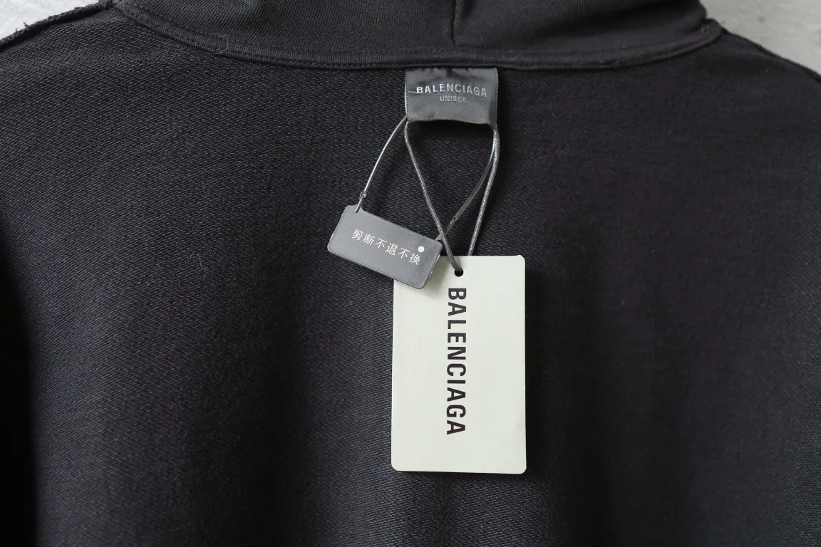 3B Logo Embroidered Mud-Wash Zip-Up Hoodie D31922633 — view 8