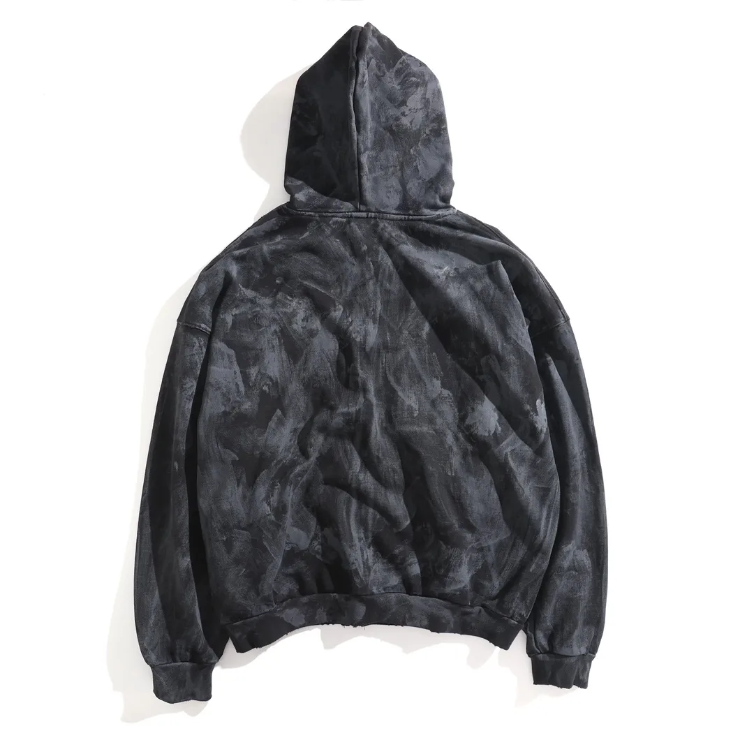 3B Logo Embroidered Mud-Wash Zip-Up Hoodie D31922633 — view 11
