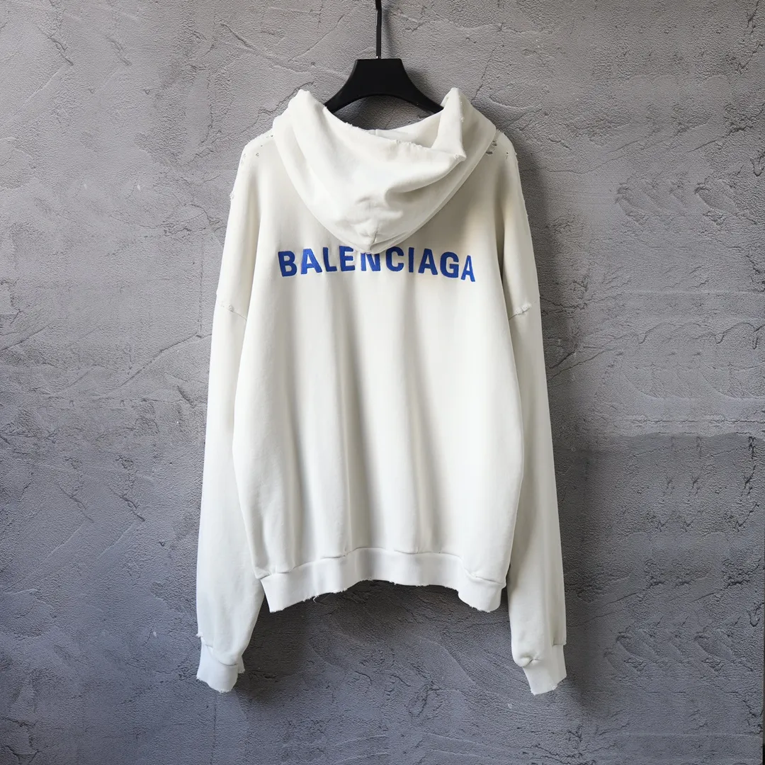 Distressed Logo-Embroidered Zip-Up Hoodie D29922634 — view 2