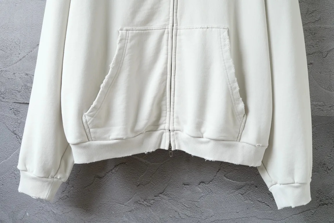 Distressed Logo-Embroidered Zip-Up Hoodie D29922634 — view 7