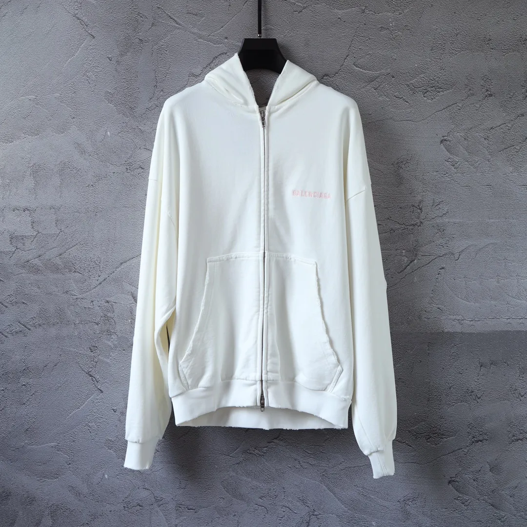 Distressed Logo-Embroidered Zip-Up Hoodie D29922634 — view 19