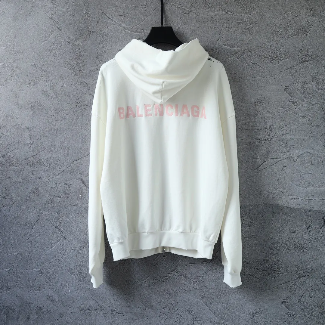 Distressed Logo-Embroidered Zip-Up Hoodie D29922634 — view 20