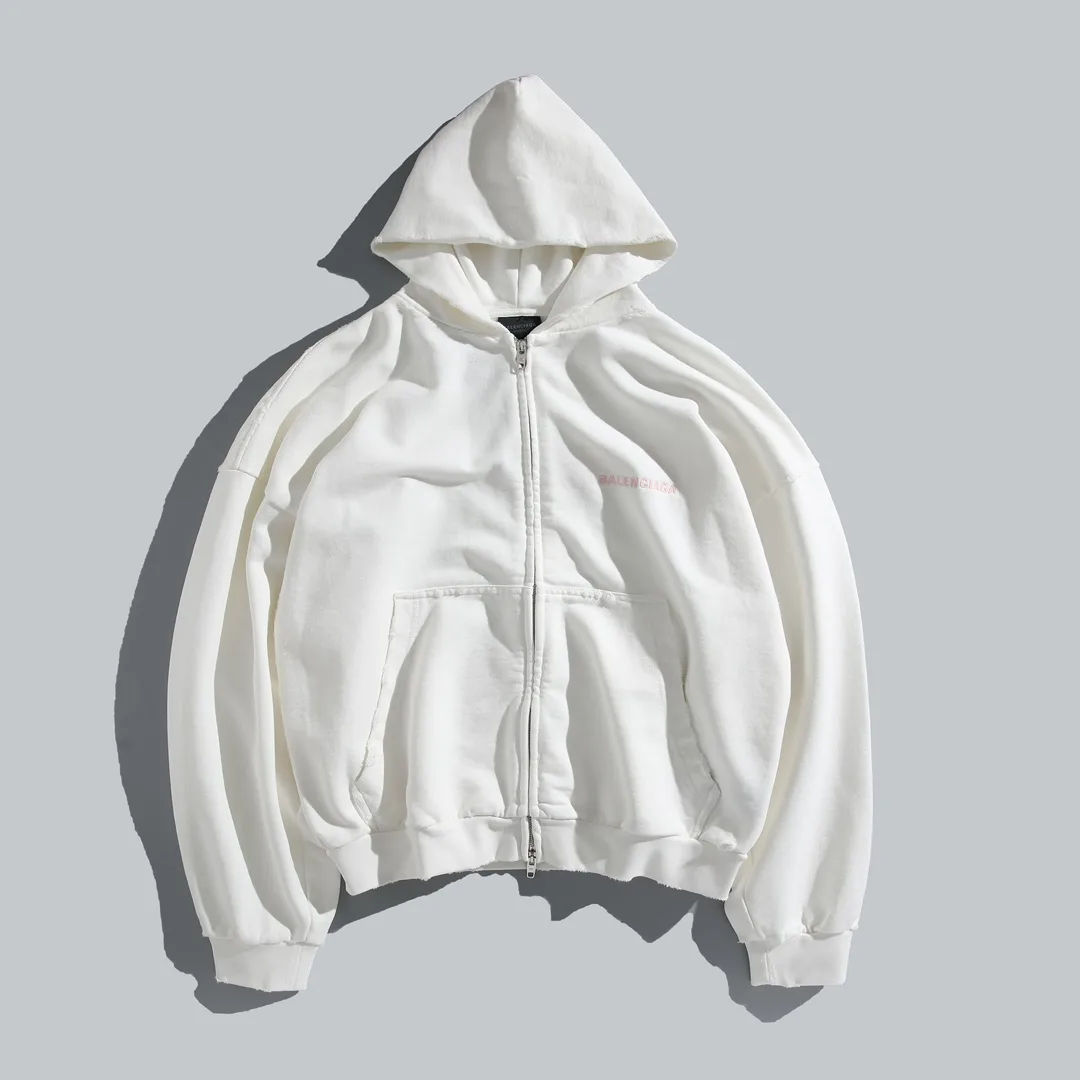 Distressed Logo-Embroidered Zip-Up Hoodie D29922634 — view 28