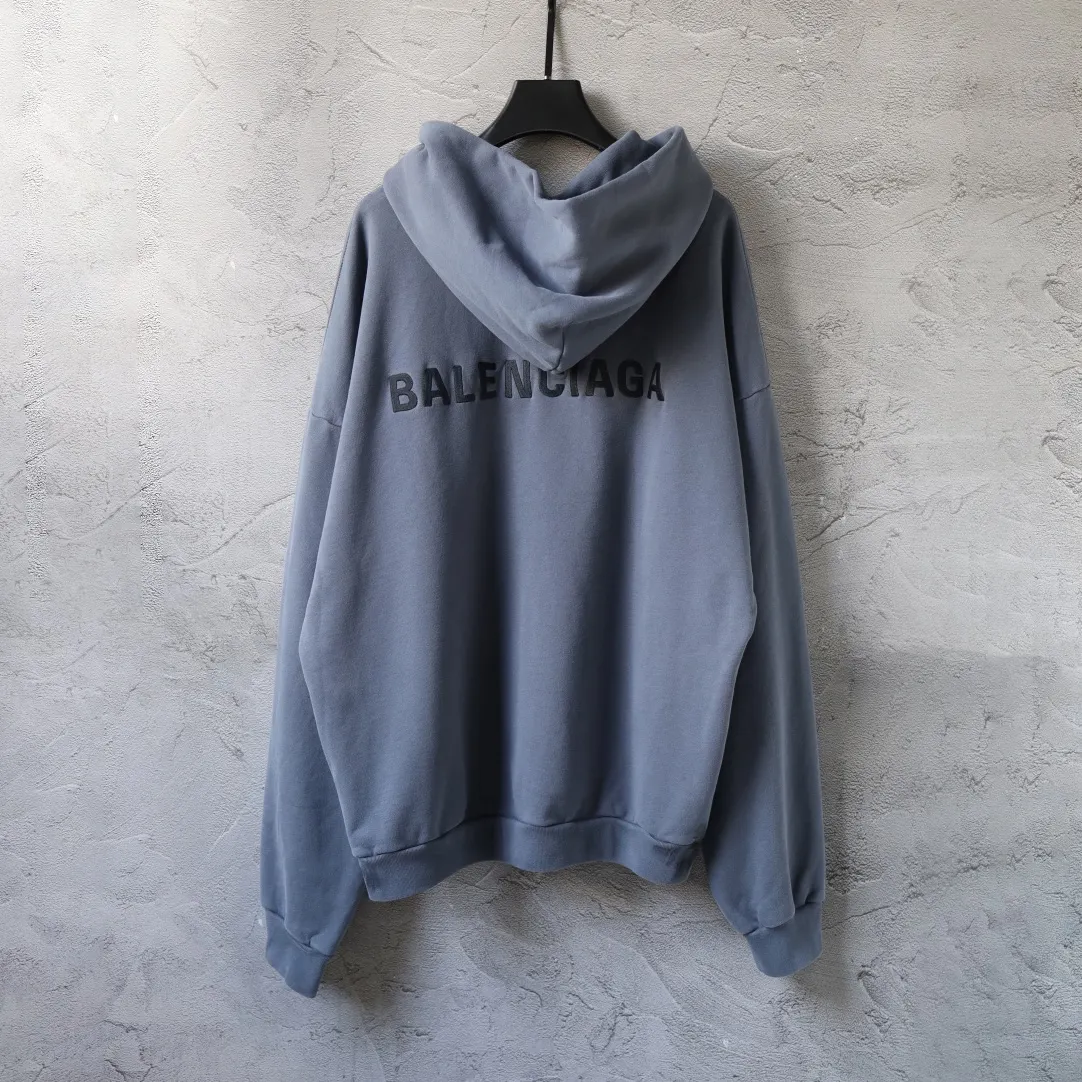 Logo Embroidered Distressed Zip-Up Hoodie D30922636 — view 2