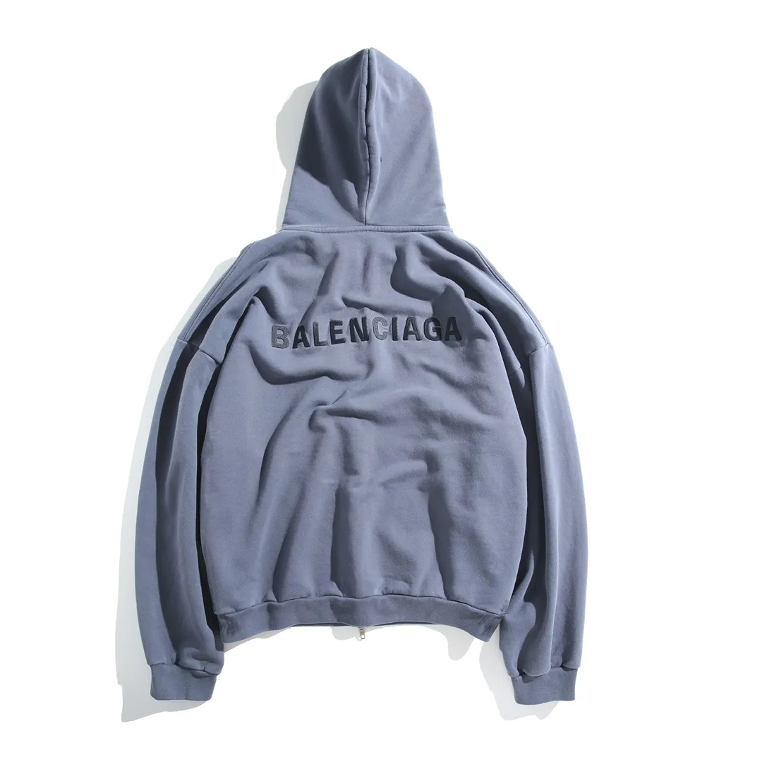 Logo Embroidered Distressed Zip-Up Hoodie D30922636 — view 11