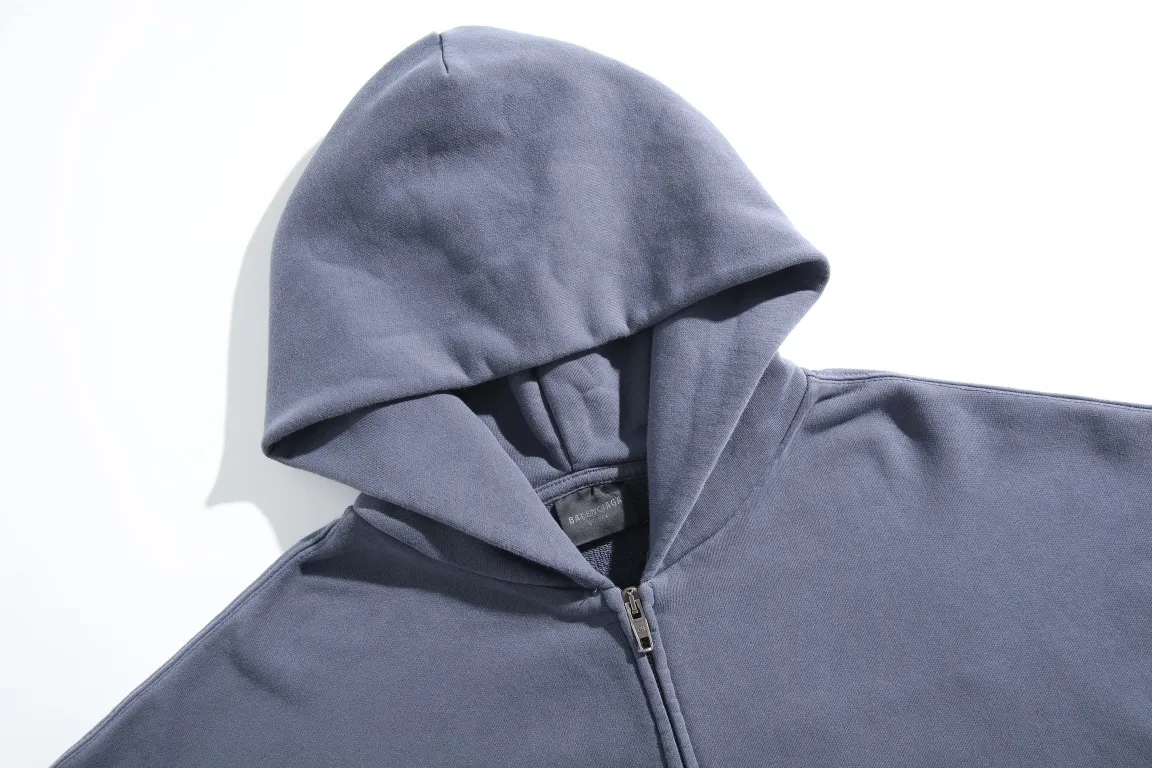 Logo Embroidered Distressed Zip-Up Hoodie D30922636 — view 14