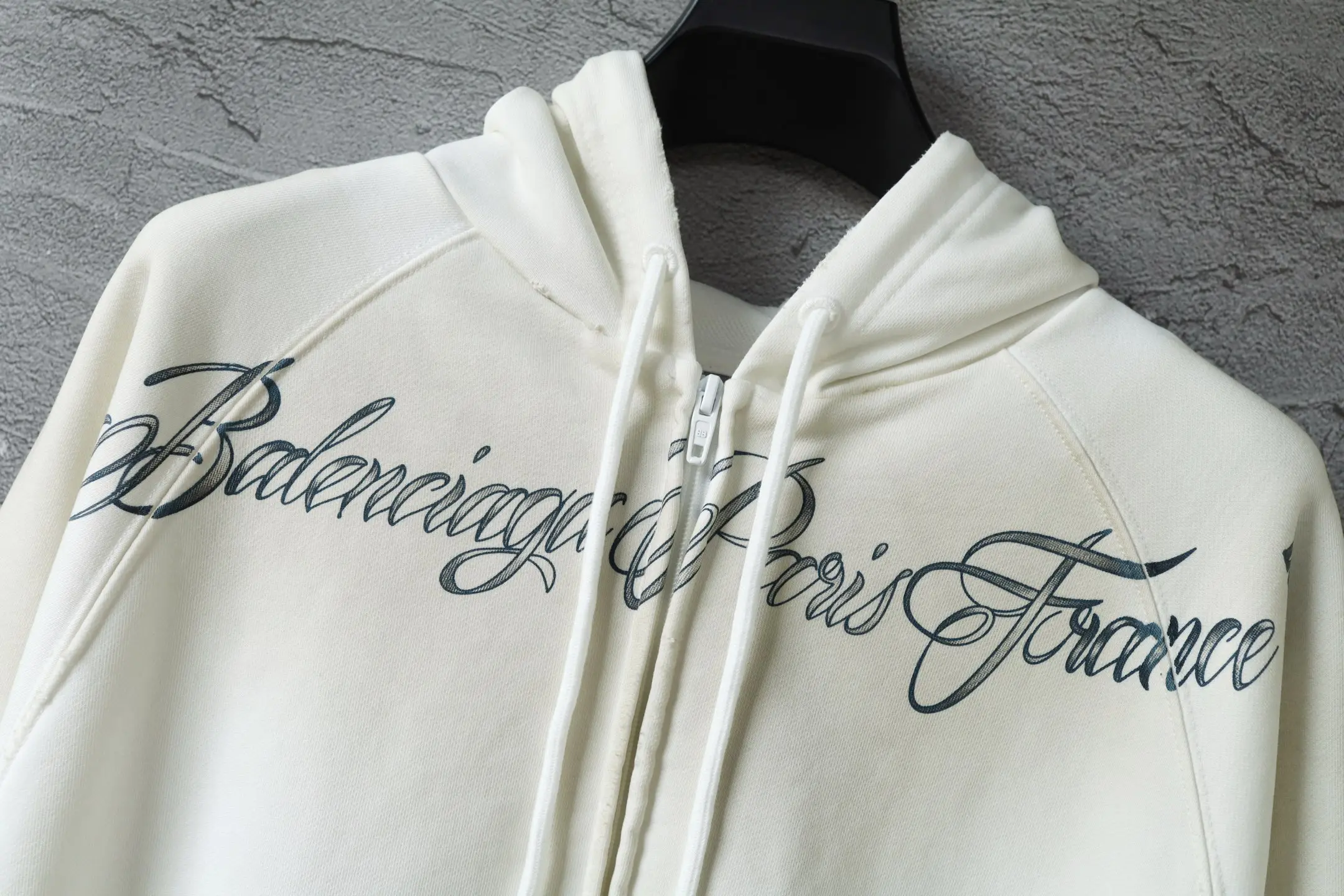 Graphic Print Distressed Zip-Up Hoodie D31920070 — view 3