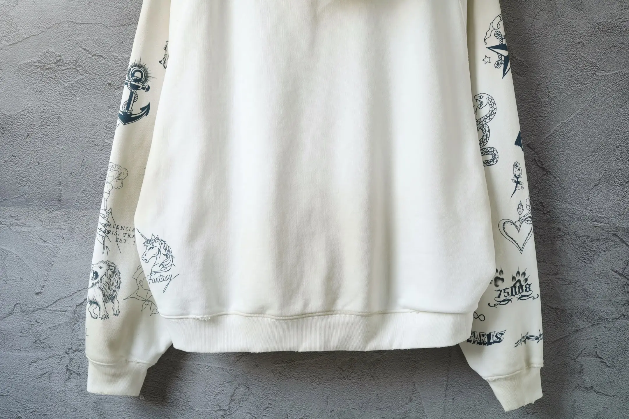 Graphic Print Distressed Zip-Up Hoodie D31920070 — view 5