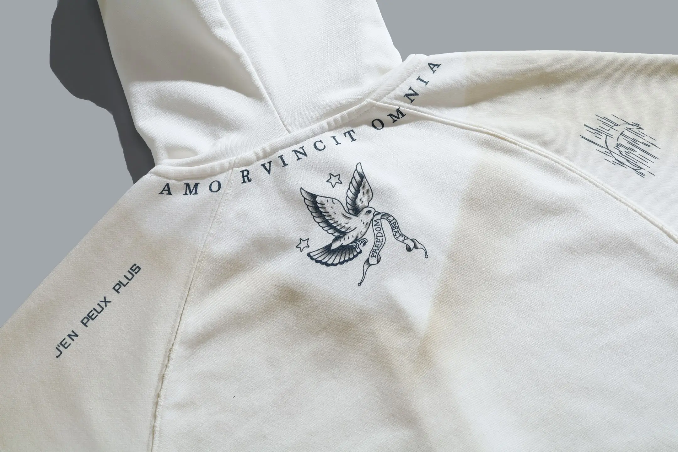 Graphic Print Distressed Zip-Up Hoodie D31920070 — view 13