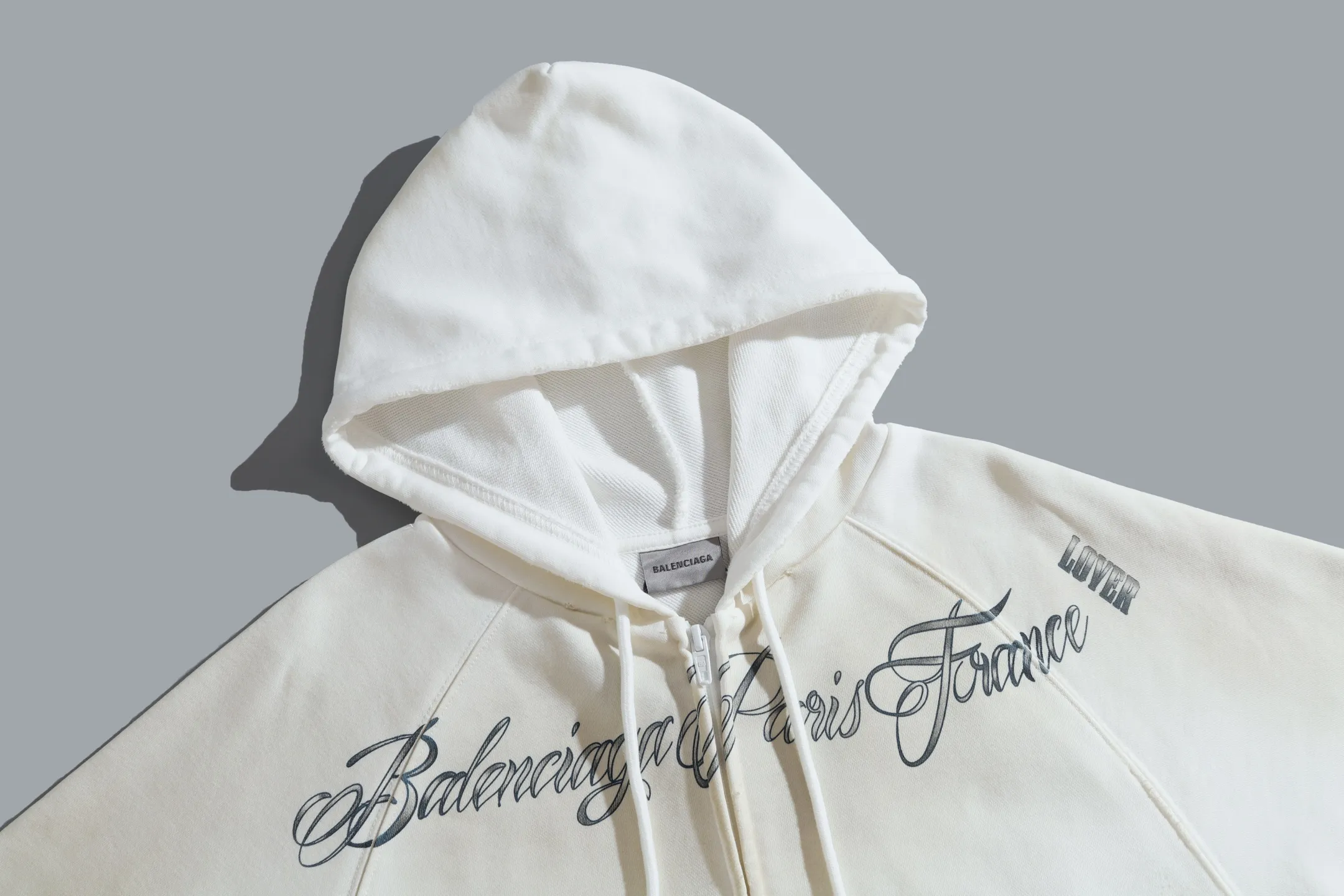 Graphic Print Distressed Zip-Up Hoodie D31920070 — view 14