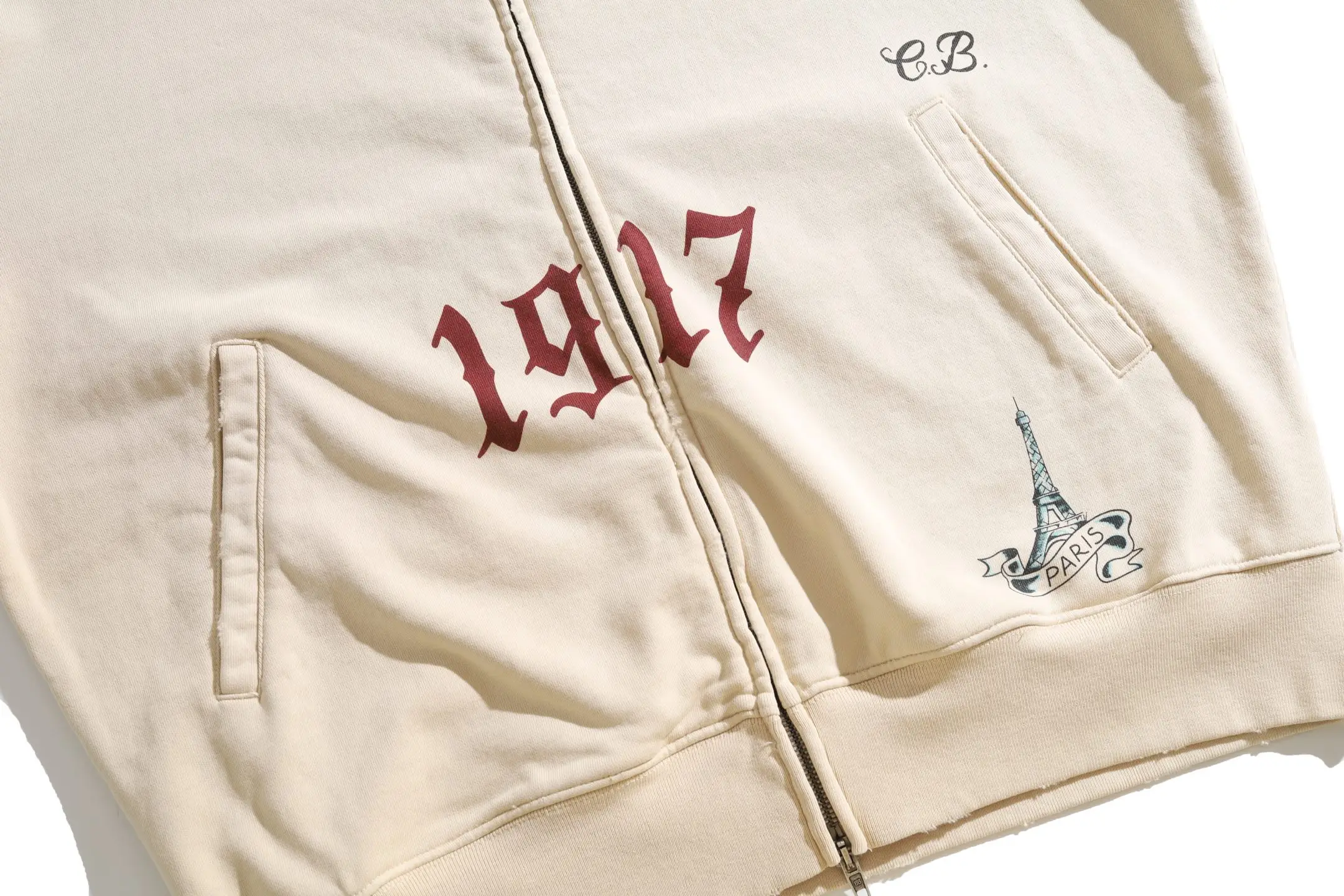 Graffiti Print Zip-Up Hoodie D31922607 — view 5