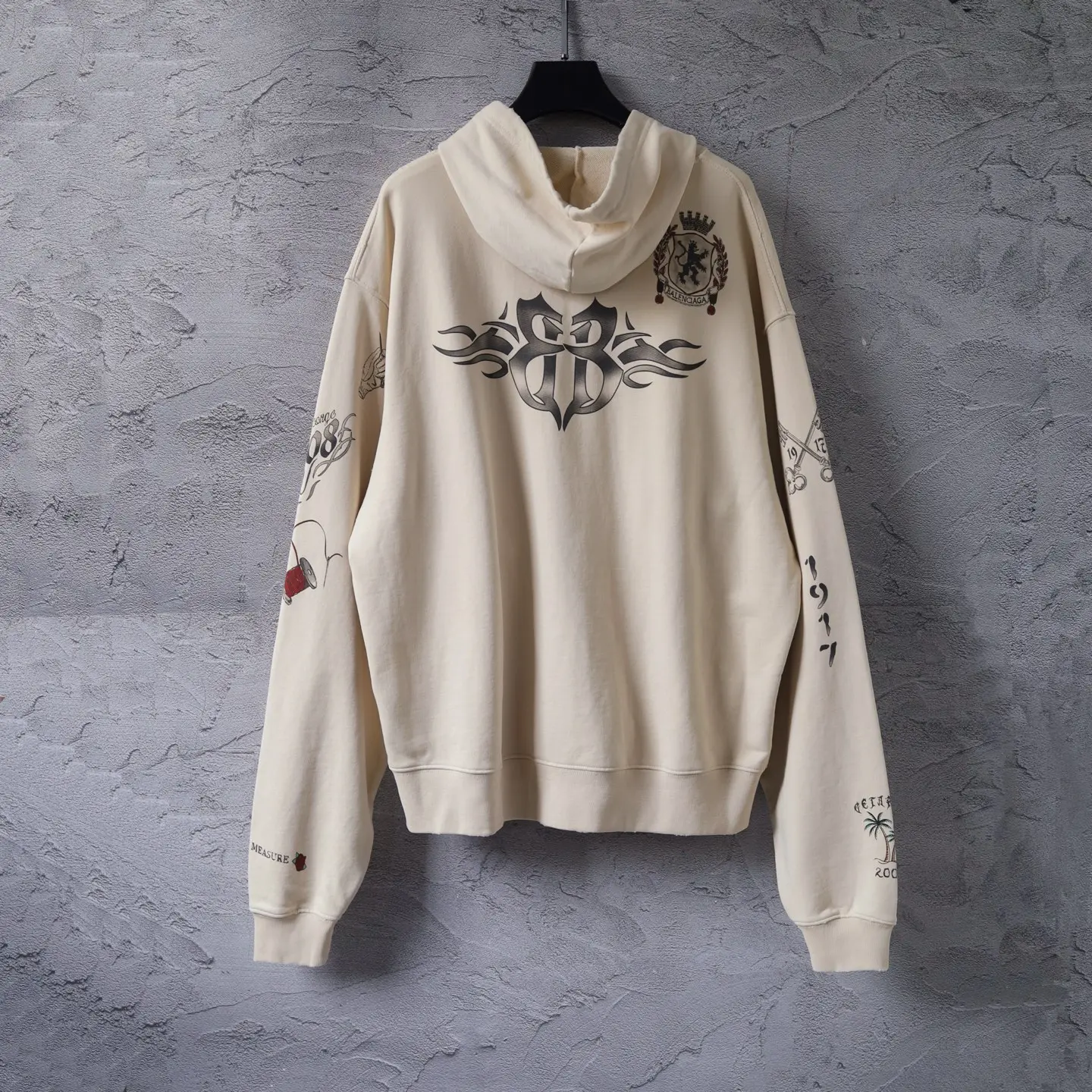 Graffiti Print Zip-Up Hoodie D31922607 — view 11