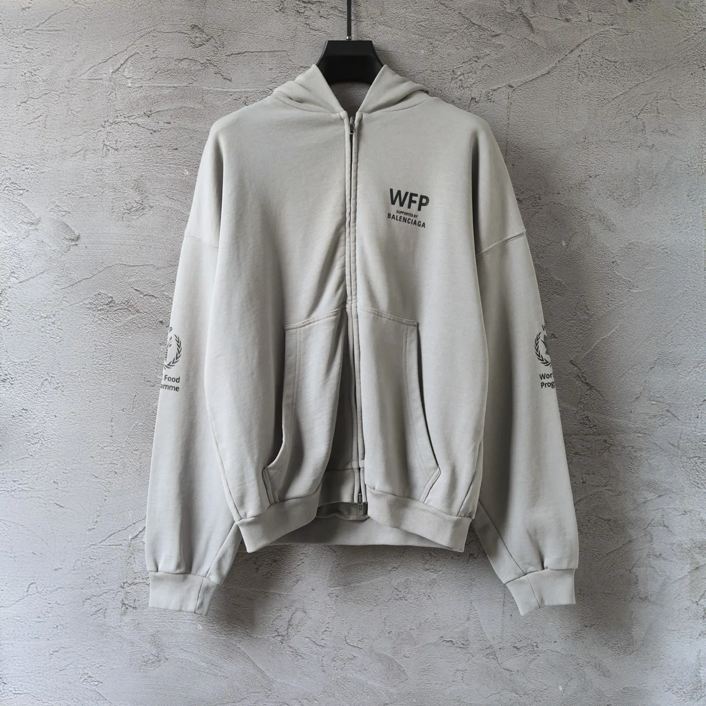 WFP Logo Print Zip-Up Hoodie D29922606