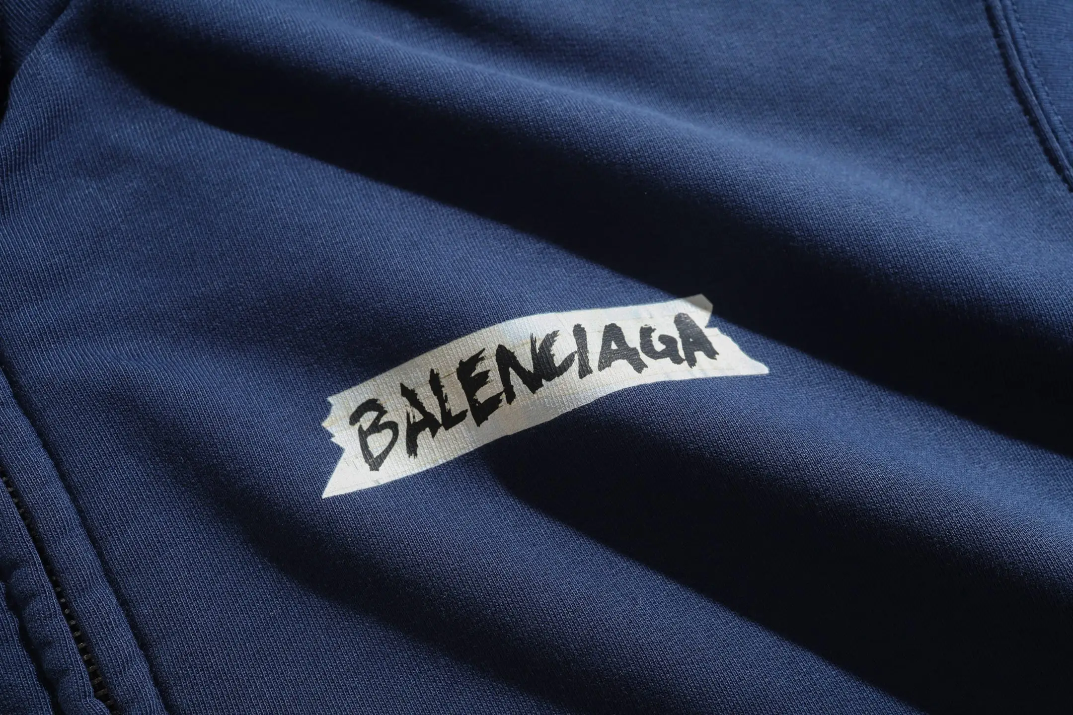 Tape Logo Zip-Up Cotton Hoodie D29922608 — view 4