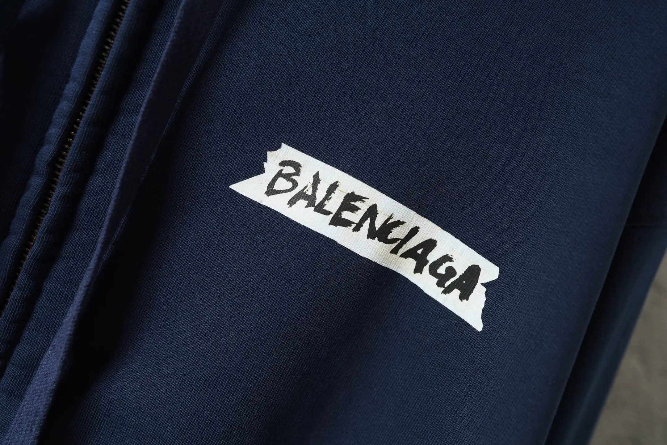 Tape Logo Zip-Up Cotton Hoodie D29922608 — view 12