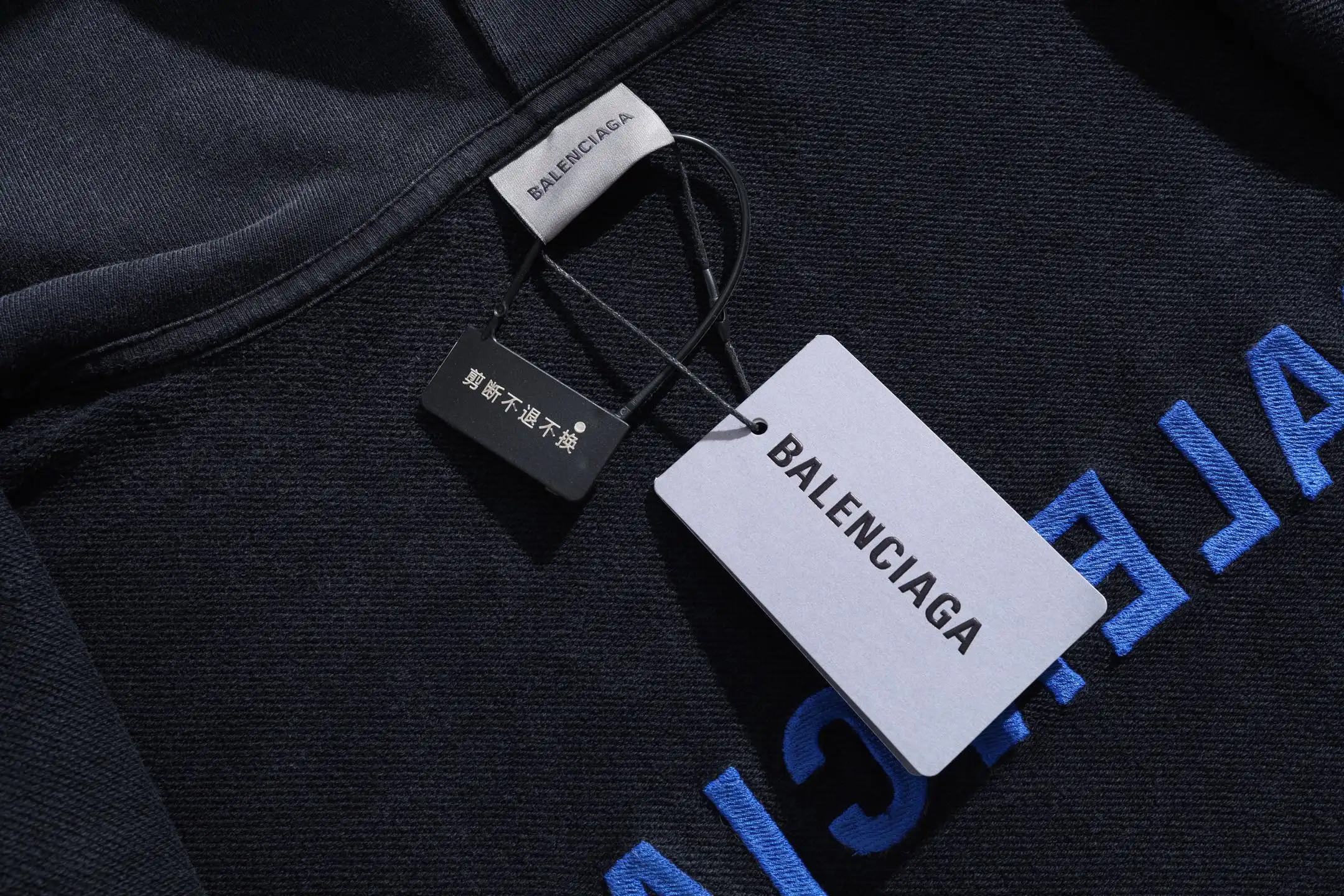 Logo Embroidered Distressed Zip-Up Hoodie D31920069 — view 8