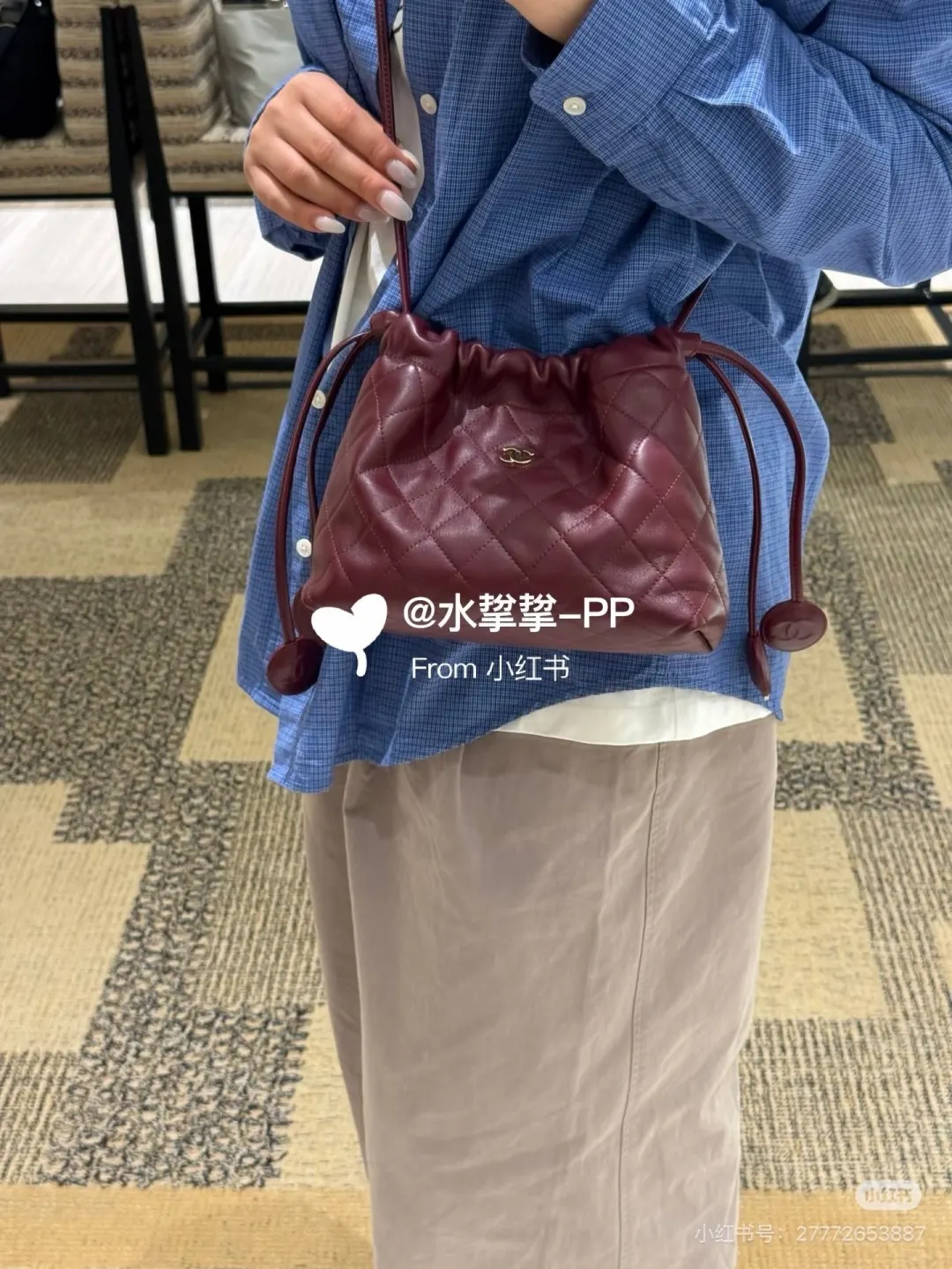 Chanel Quilted Leather Drawstring Bucket Bag D34018233 — view 2