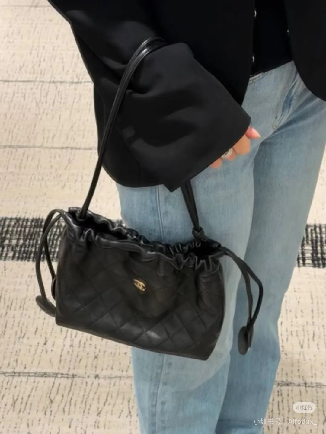 Chanel Quilted Leather Drawstring Bucket Bag D34018233 — view 7