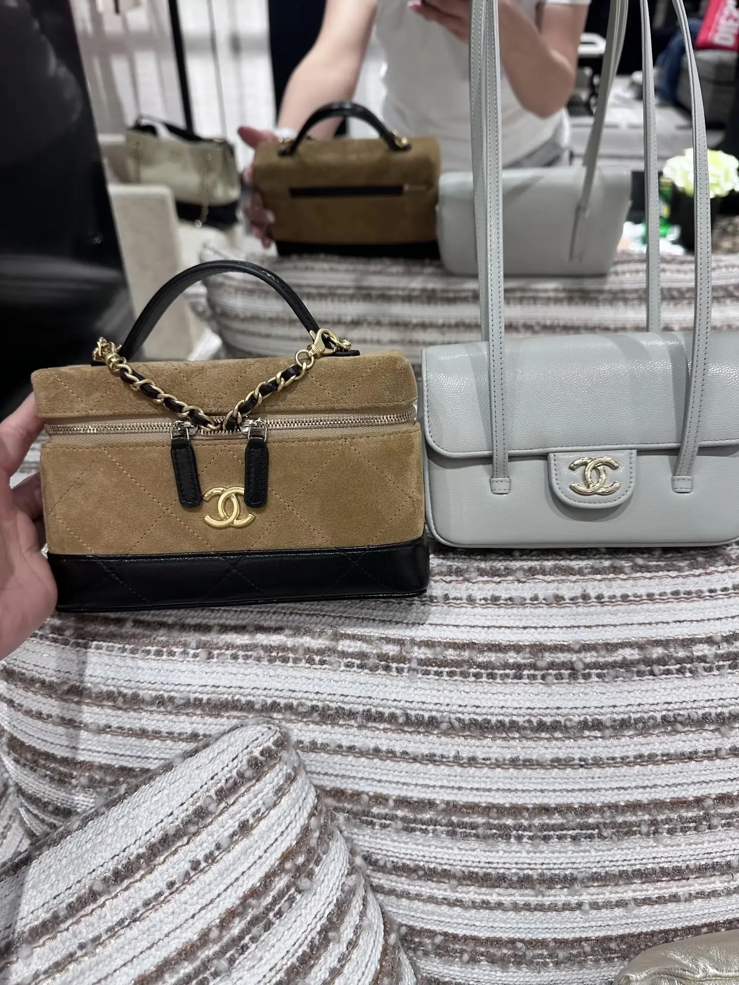 Suede & Leather Vanity Case Bag D35518147 — view 5