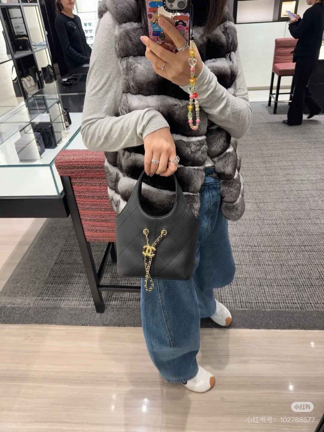 Chanel Quilted Leather Bucket Bag D28517814 — view 6