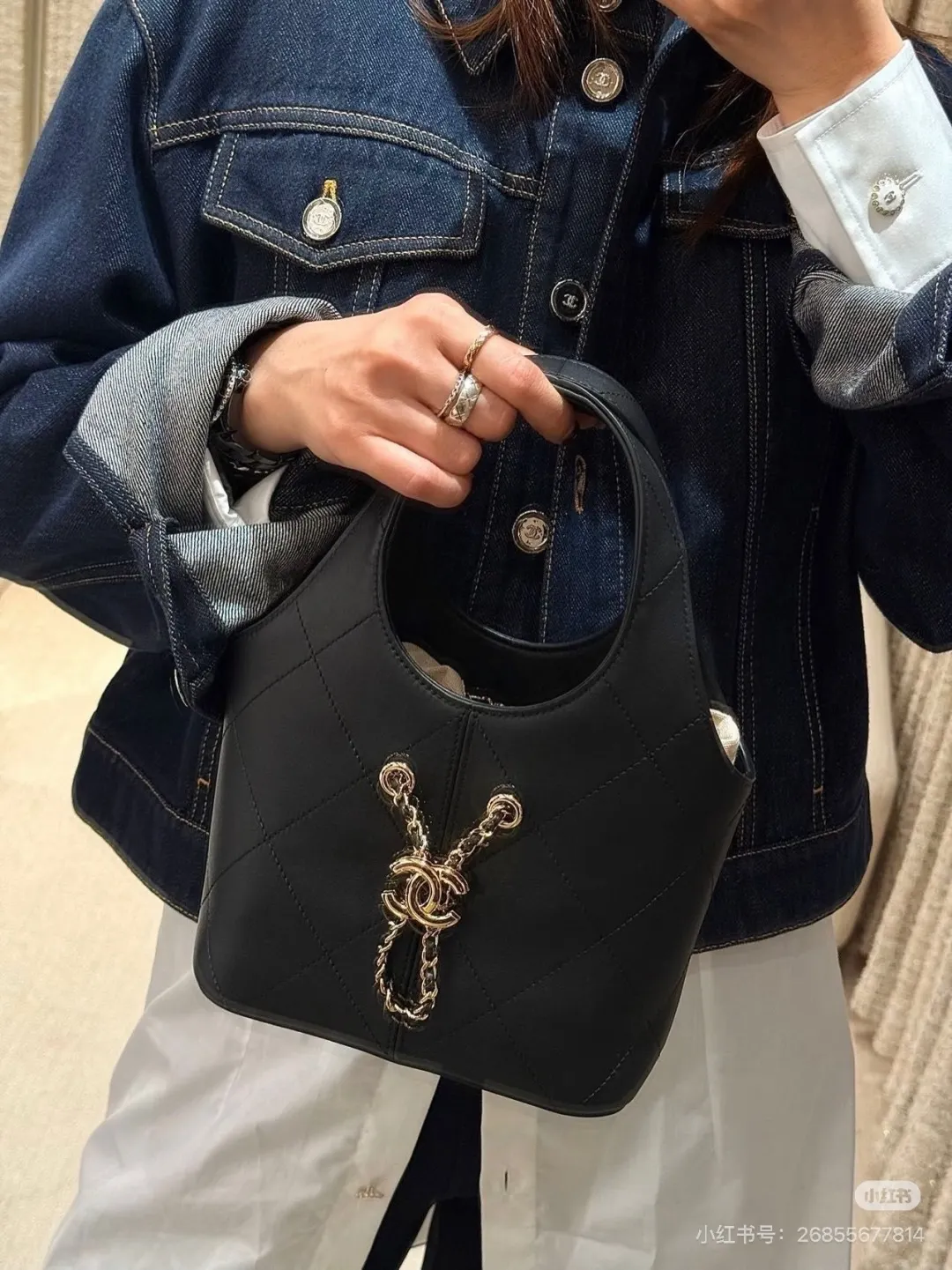 Chanel Quilted Leather Bucket Bag D28517814 — view 7