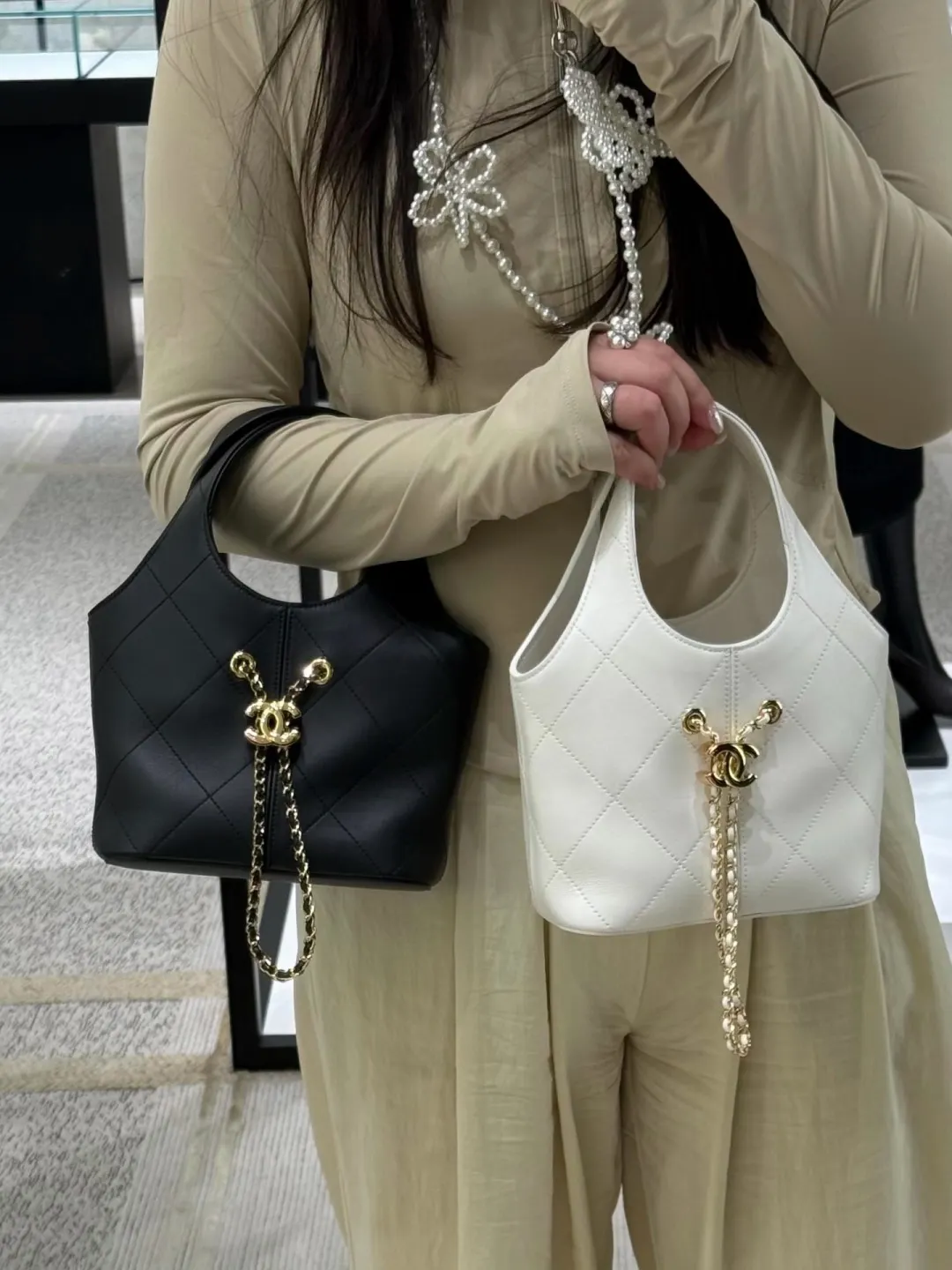 Chanel Quilted Leather Bucket Bag D28517814 — view 8