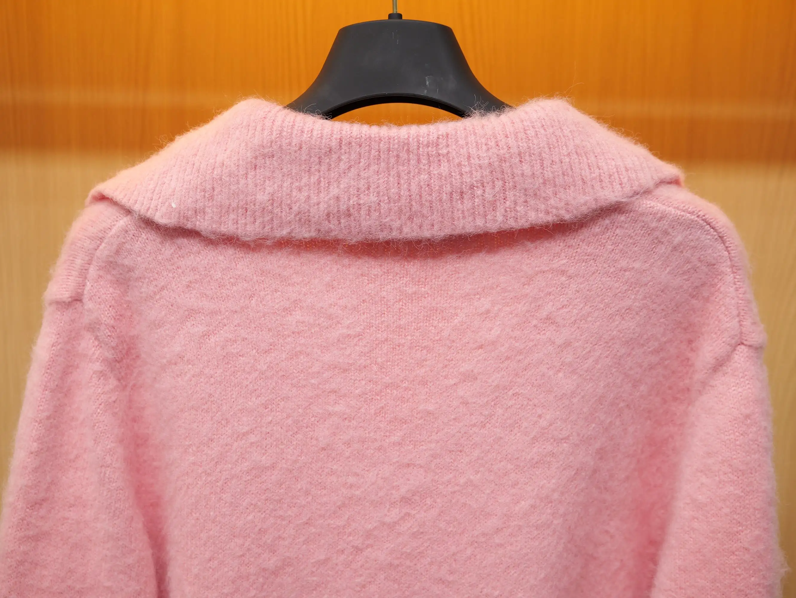 Brushed Knit Pullover with Leather Trim D30522714 — view 5