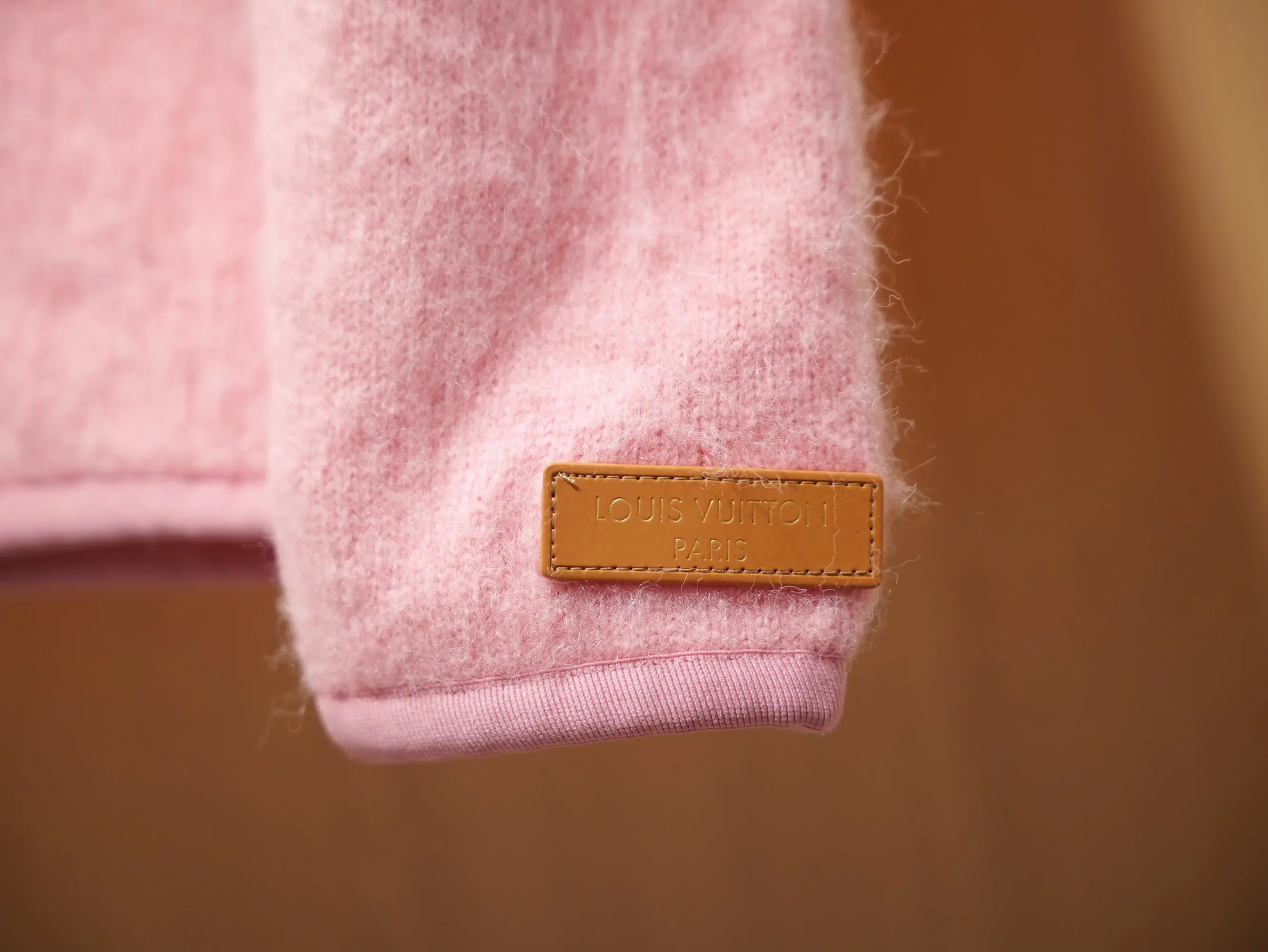 Brushed Knit Pullover with Leather Trim D30522714 — view 6