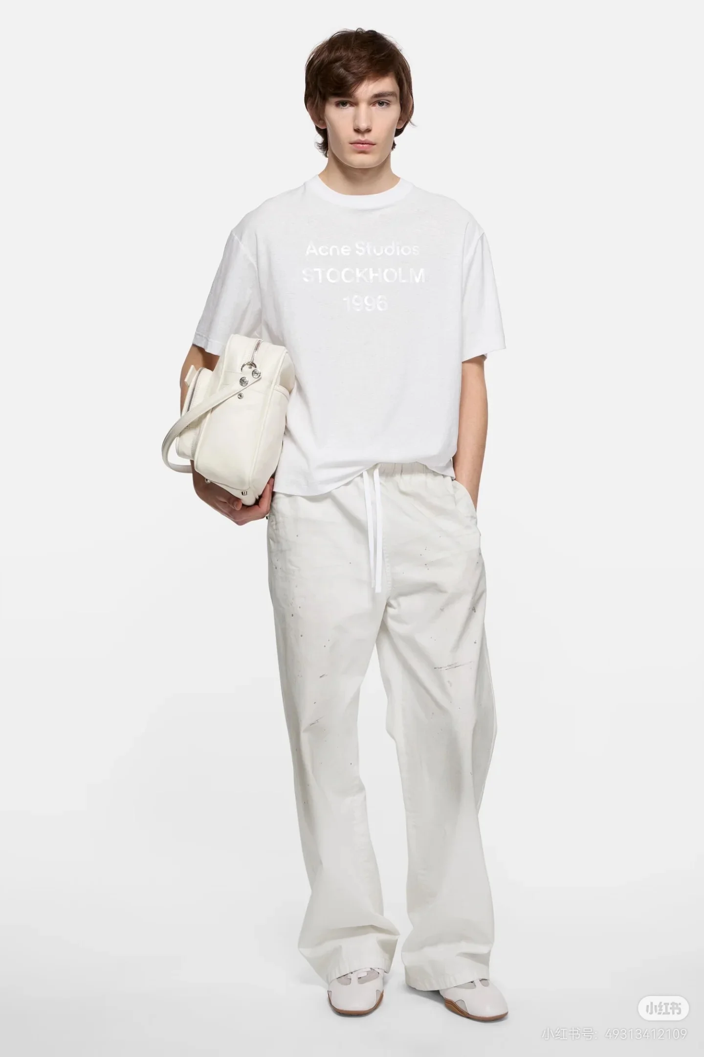 1996 Logo-Print Linen-Blend T-Shirt D13523760 — view 7