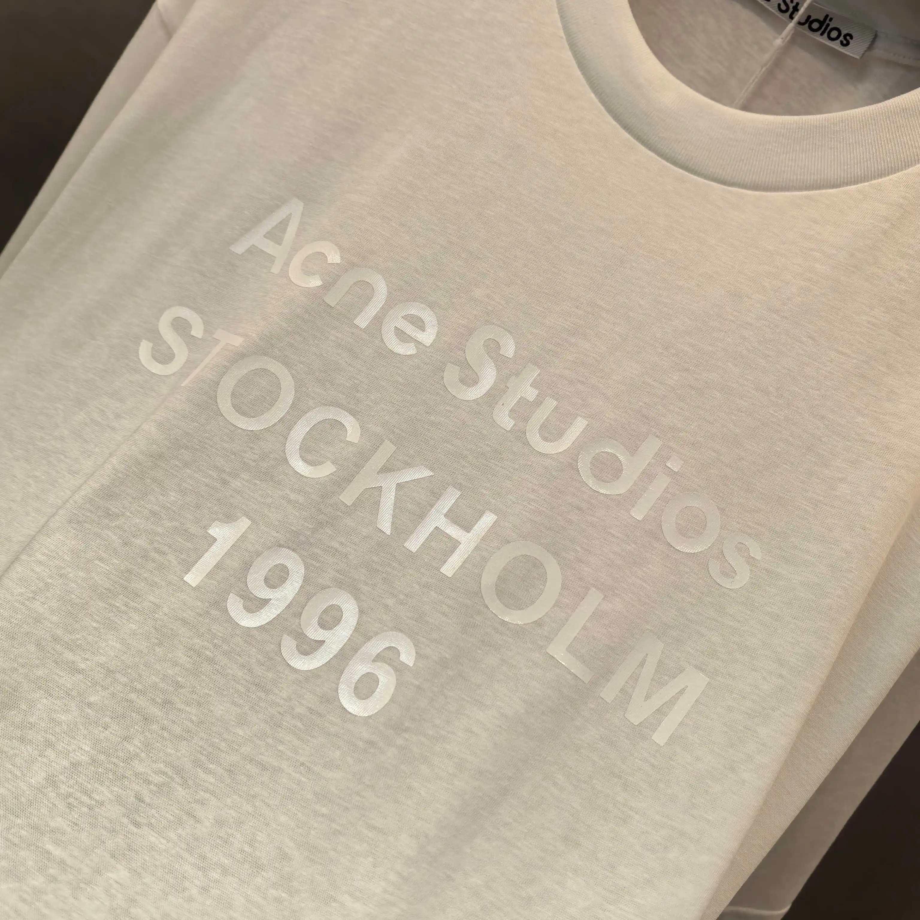 Acne Studios 1996 Logo Linen-Blend T-Shirt D13523759 — view 6