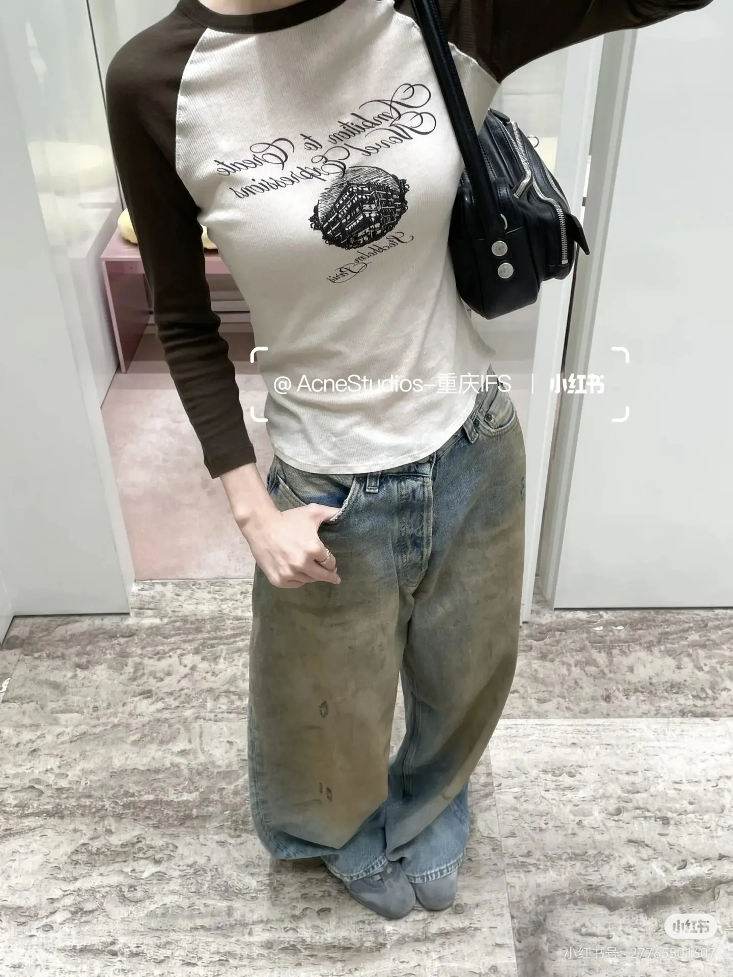 Raglan Sleeve Graphic Ribbed T-Shirt D13523725 — view 8