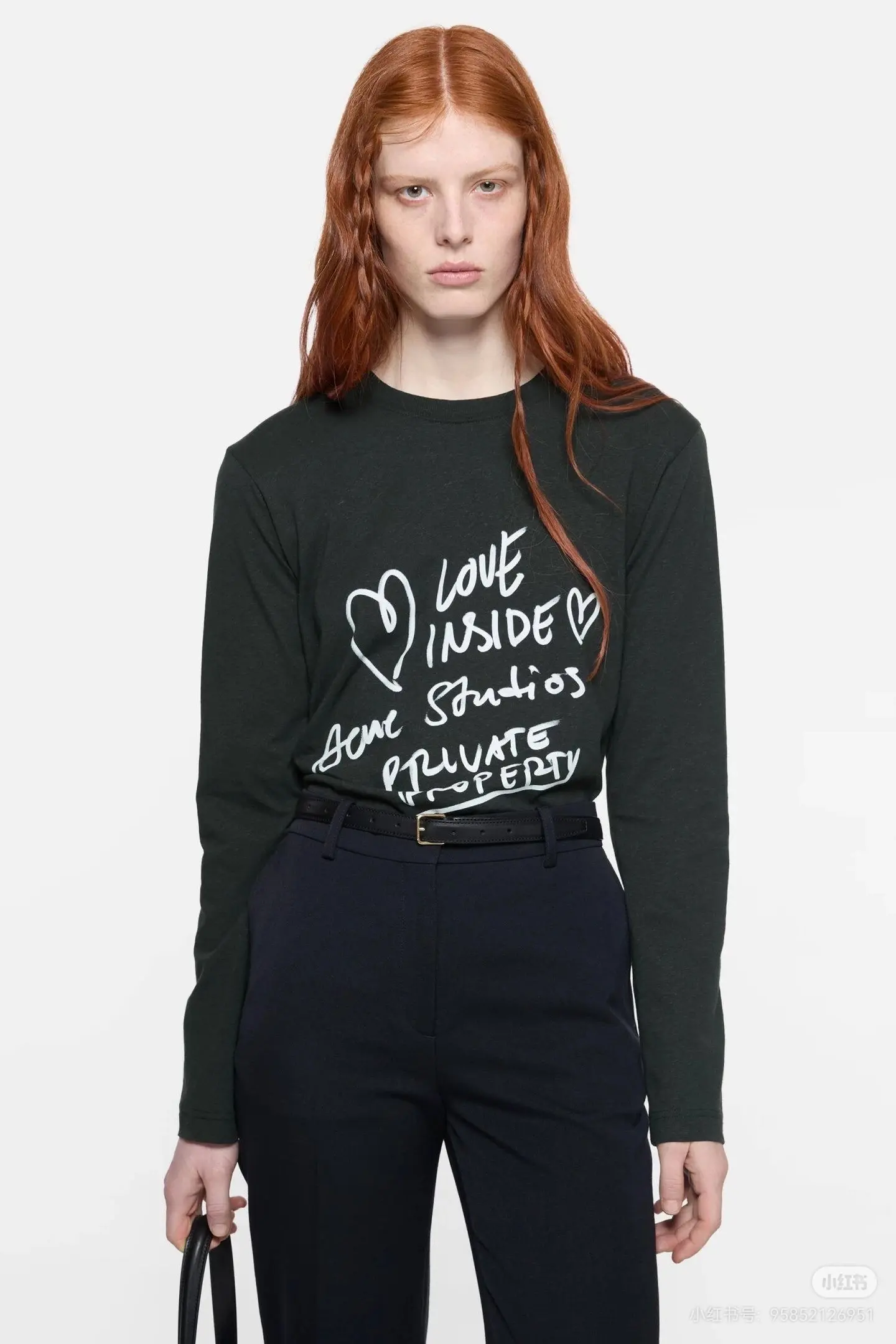 Acne Studios Slogan Print Long-Sleeve T-Shirt D14023739 — view 2