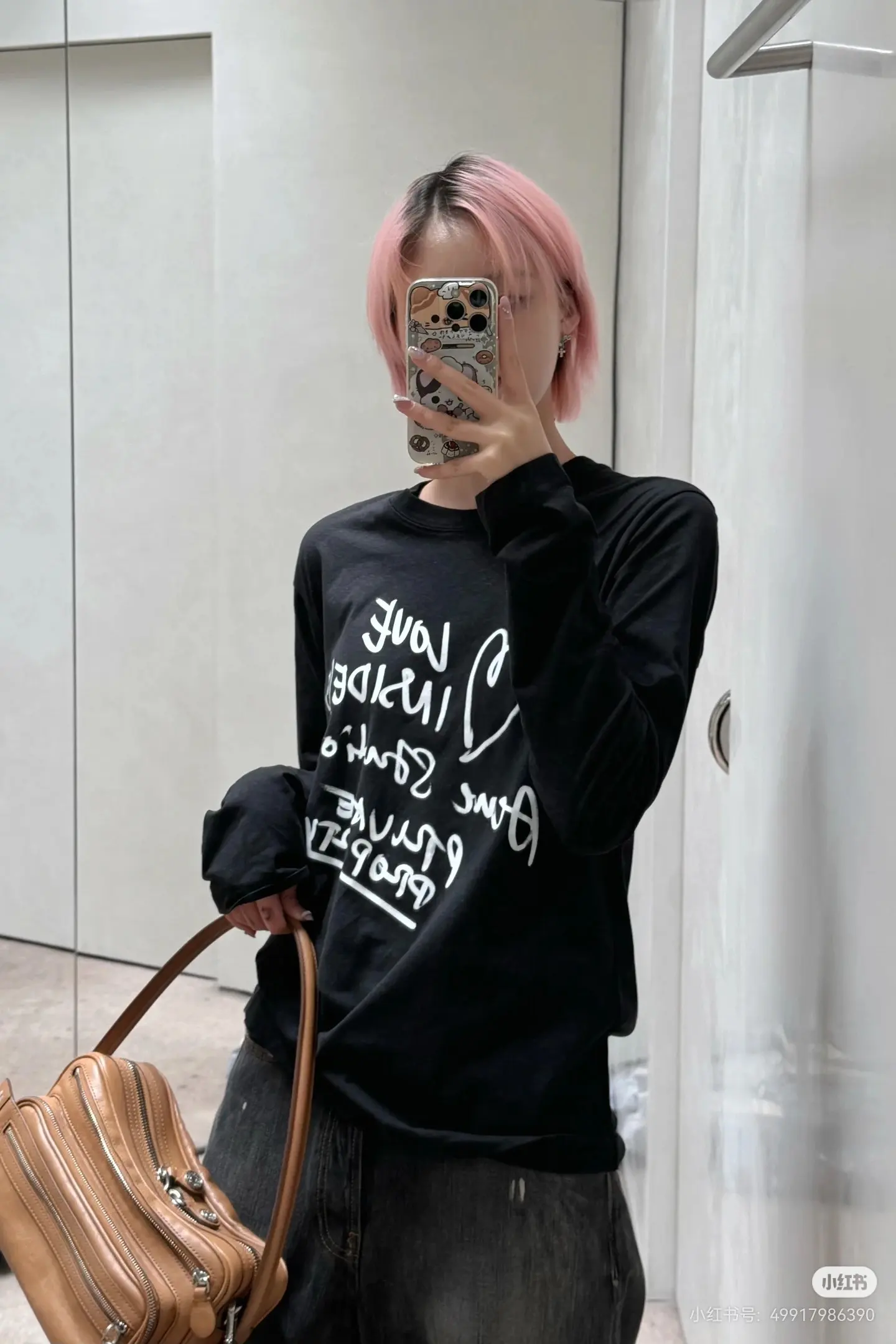 Acne Studios Slogan Print Long-Sleeve T-Shirt D14023739 — view 3