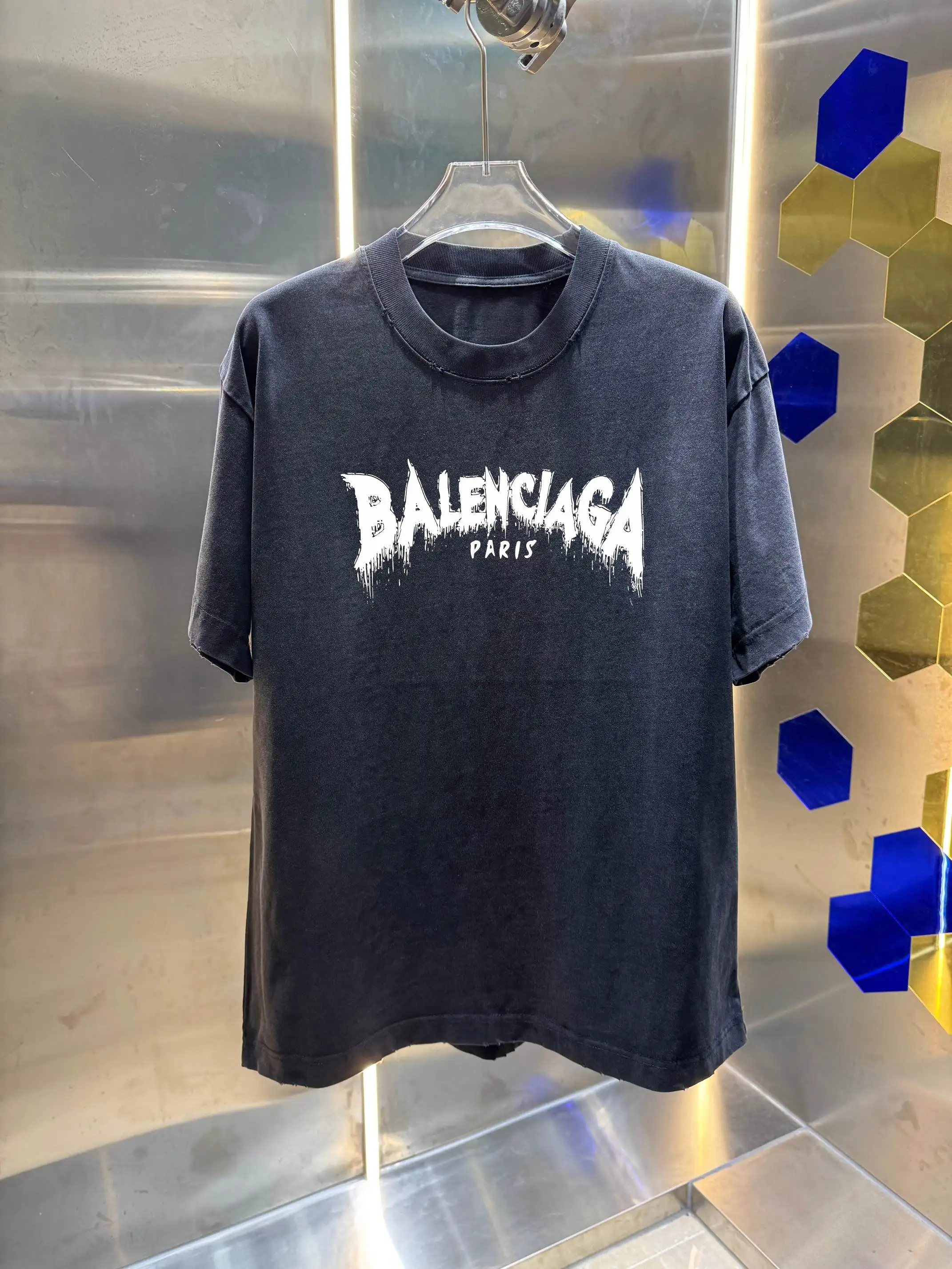 Distressed Logo Oversized Cotton T-Shirt D14013426
