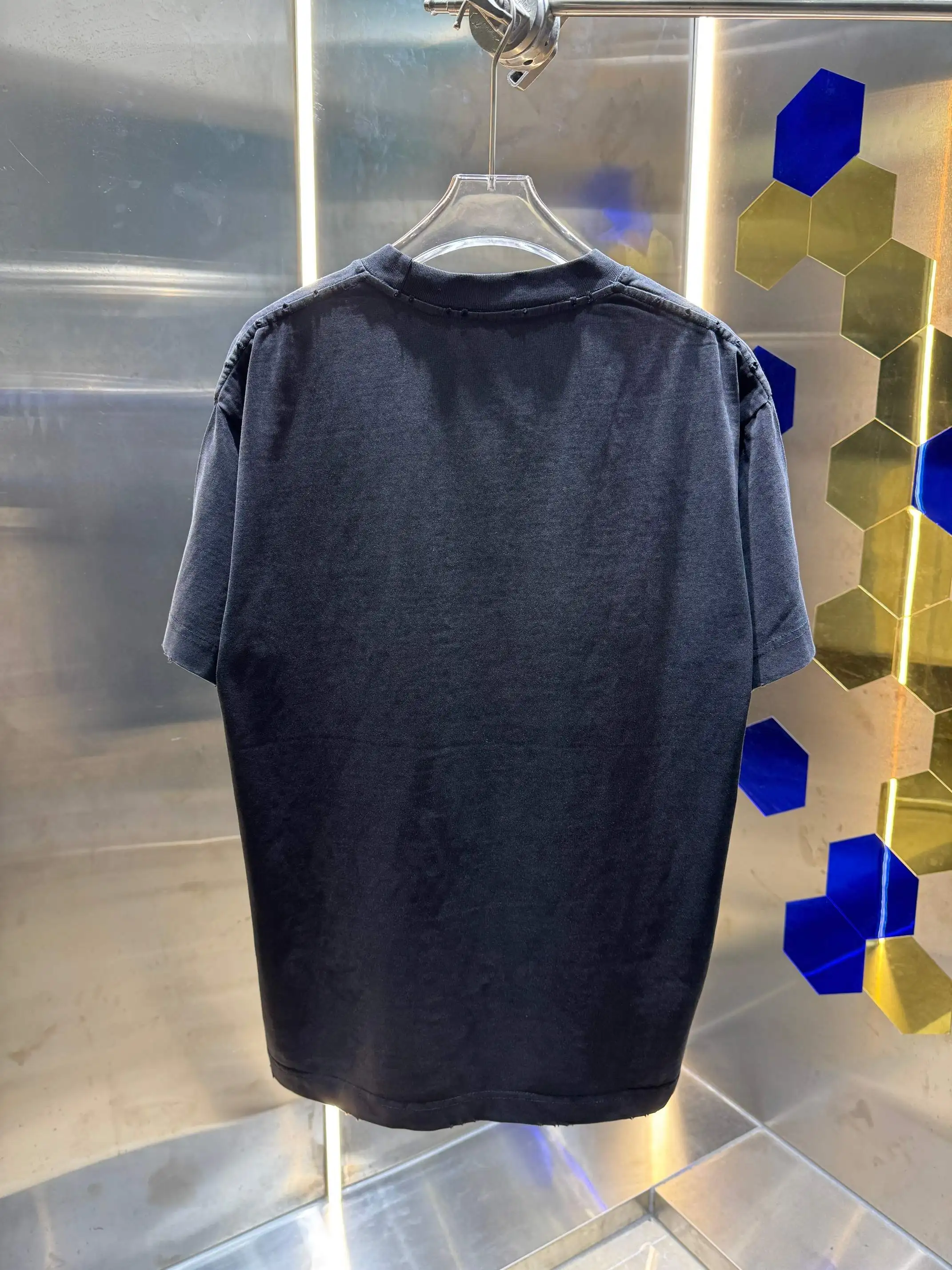 Distressed Logo Oversized Cotton T-Shirt D14013426 — view 5