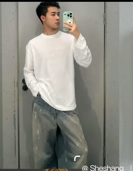 1996 Logo-Print Linen-Blend Long-Sleeve T-Shirt D14023758