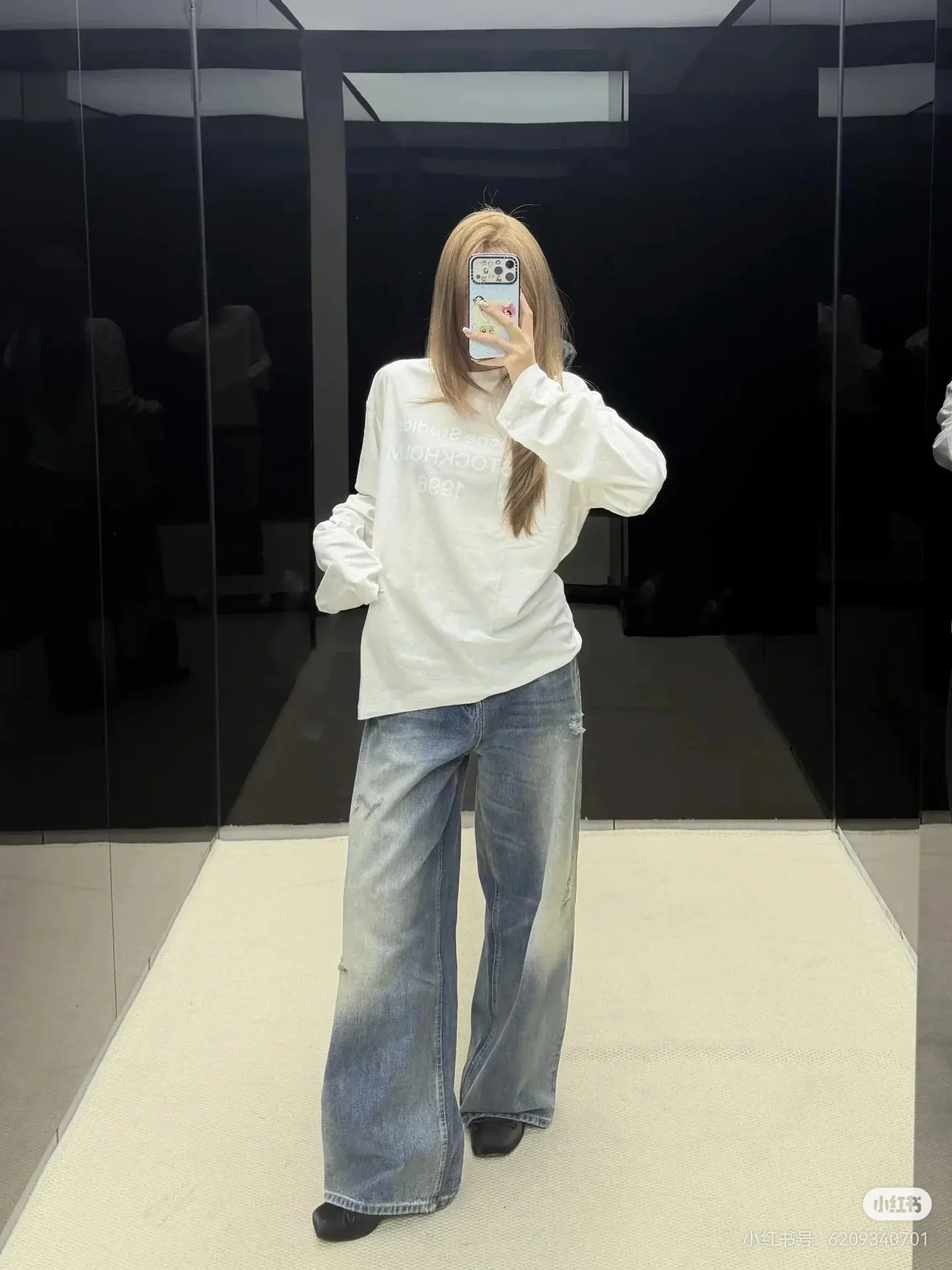 1996 Logo-Print Linen-Blend Long-Sleeve T-Shirt D14023758 — view 5
