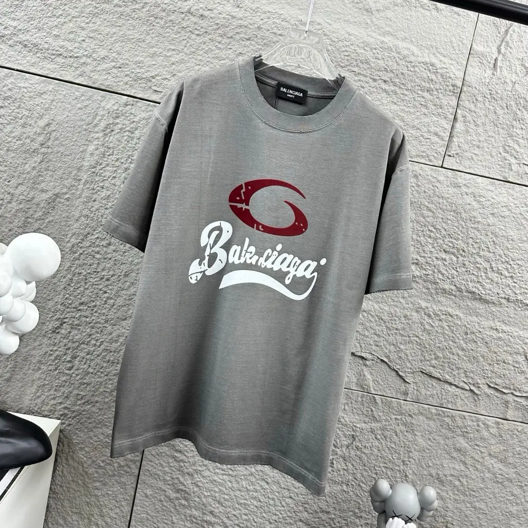 Logo-Flocked Distressed Cotton T-Shirt D14512489 — view 2