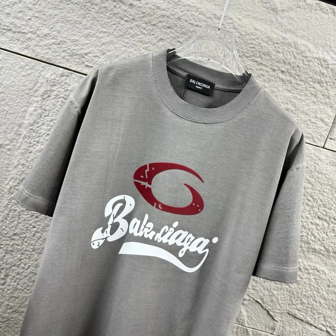 Logo-Flocked Distressed Cotton T-Shirt D14512489 — view 4