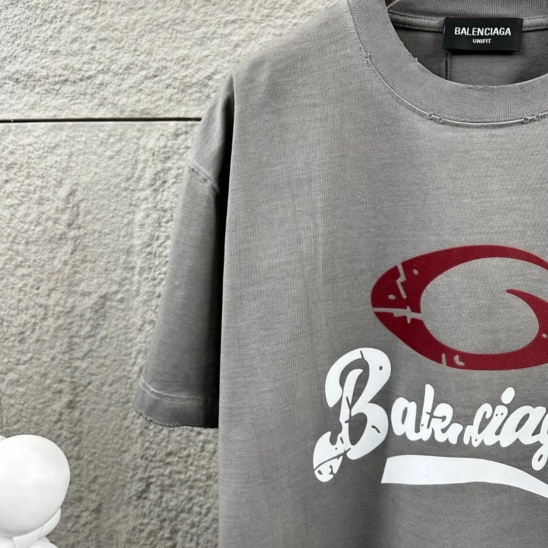Logo-Flocked Distressed Cotton T-Shirt D14512489 — view 6