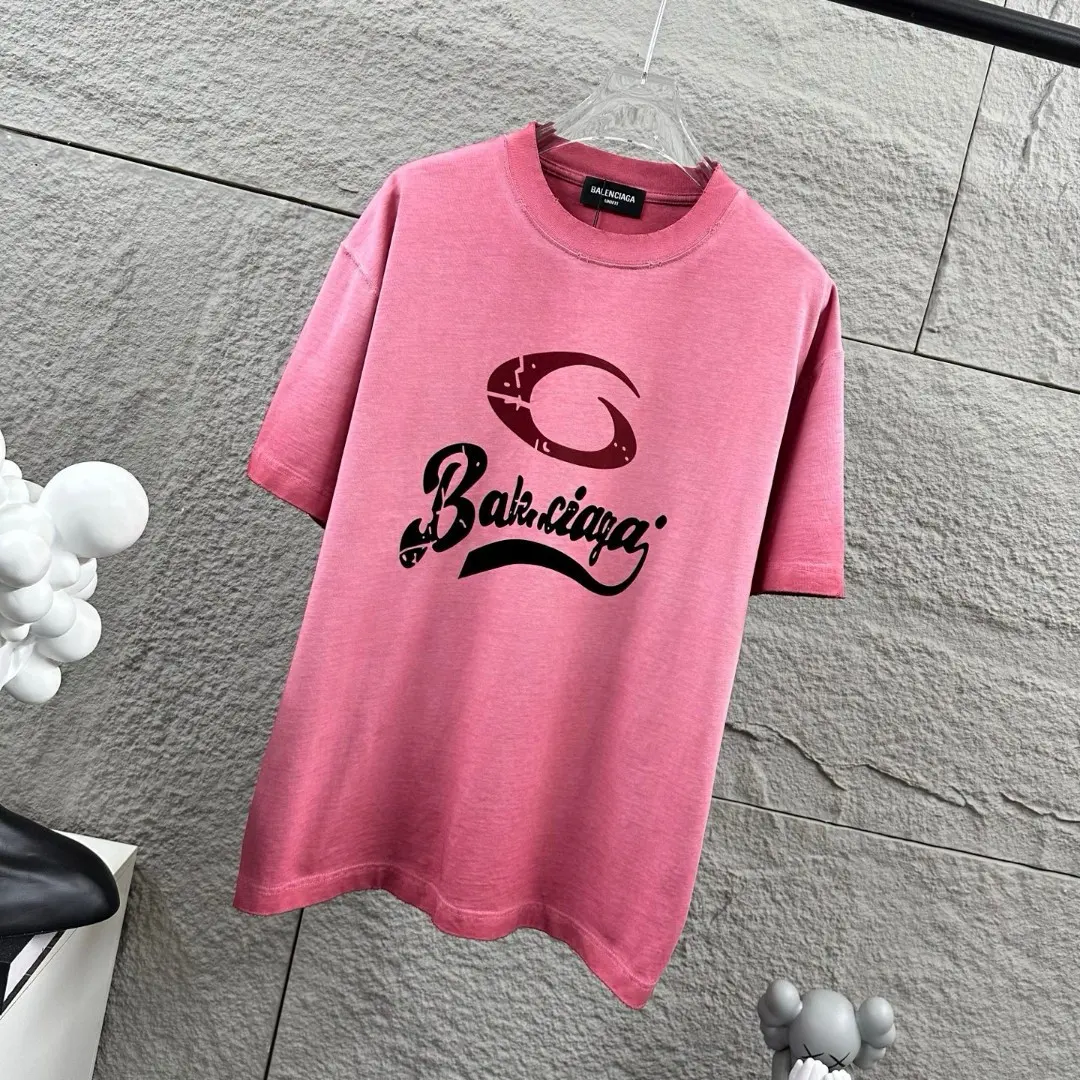 Logo Flocked Distressed Cotton T-Shirt D14512490 — view 2