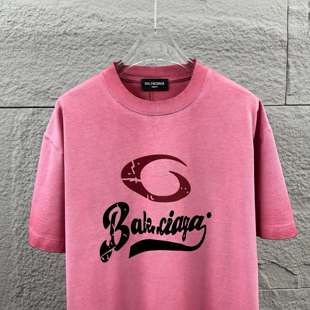 Logo Flocked Distressed Cotton T-Shirt D14512490 — view 3