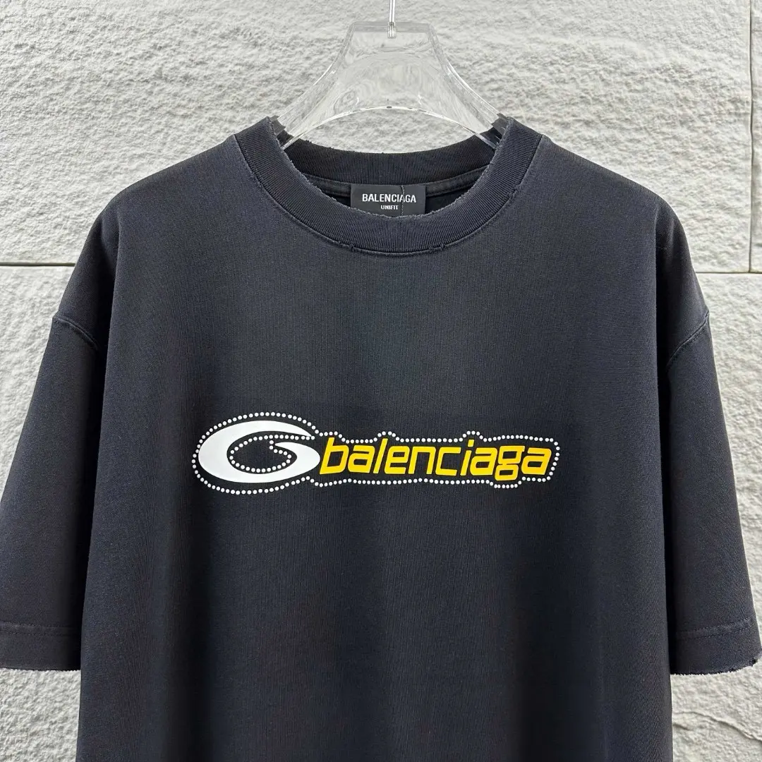 Logo Embellished Distressed Cotton T-Shirt D14512487 — view 3